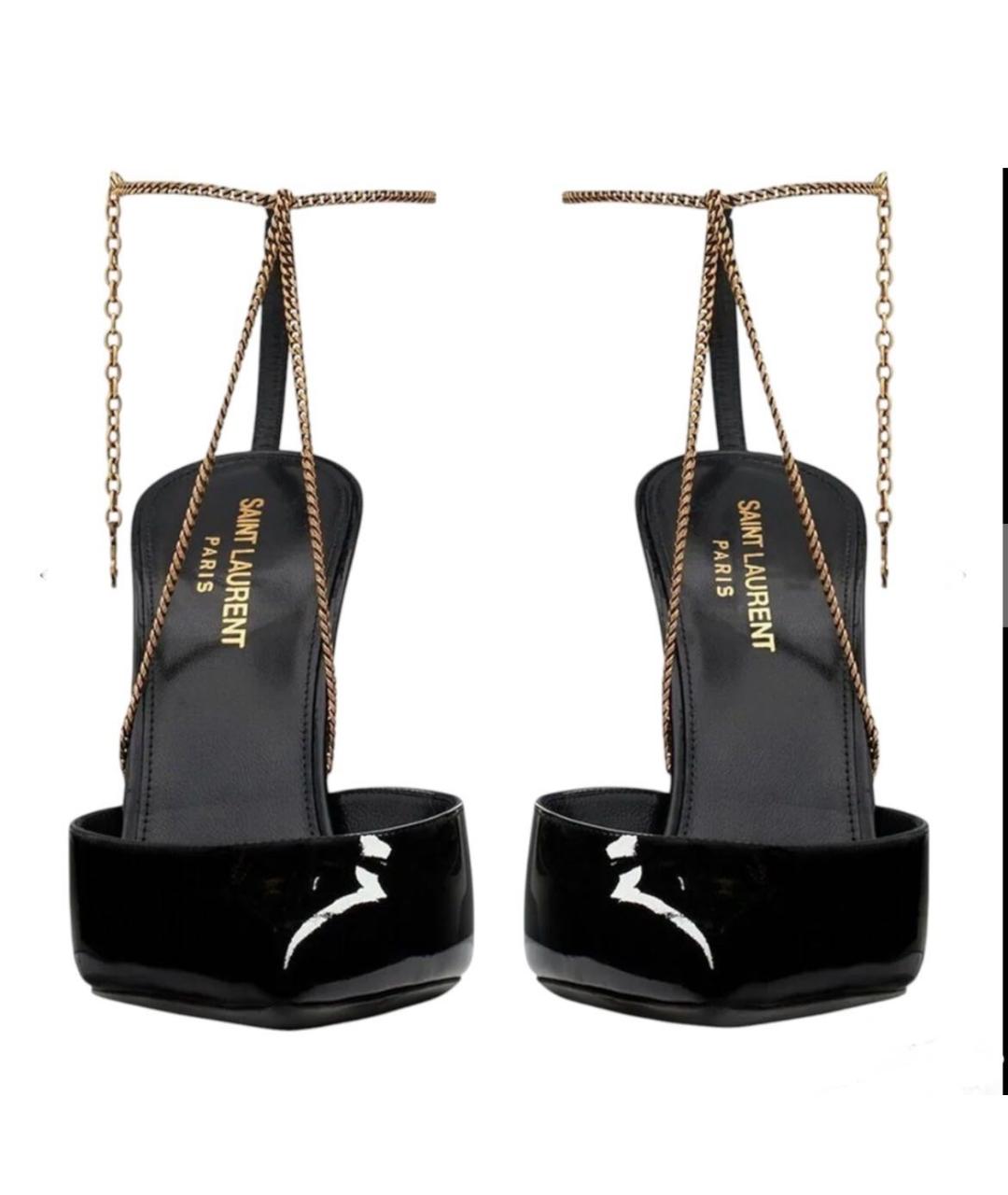 SAINT LAURENT Черные туфли из лакированной кожи, фото 7