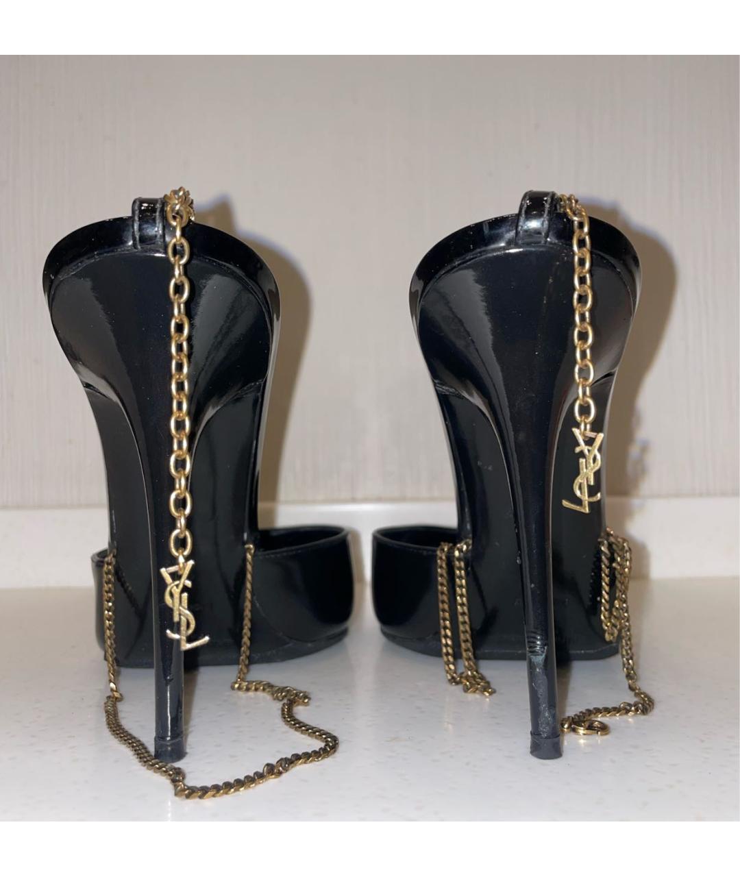SAINT LAURENT Черные туфли из лакированной кожи, фото 4