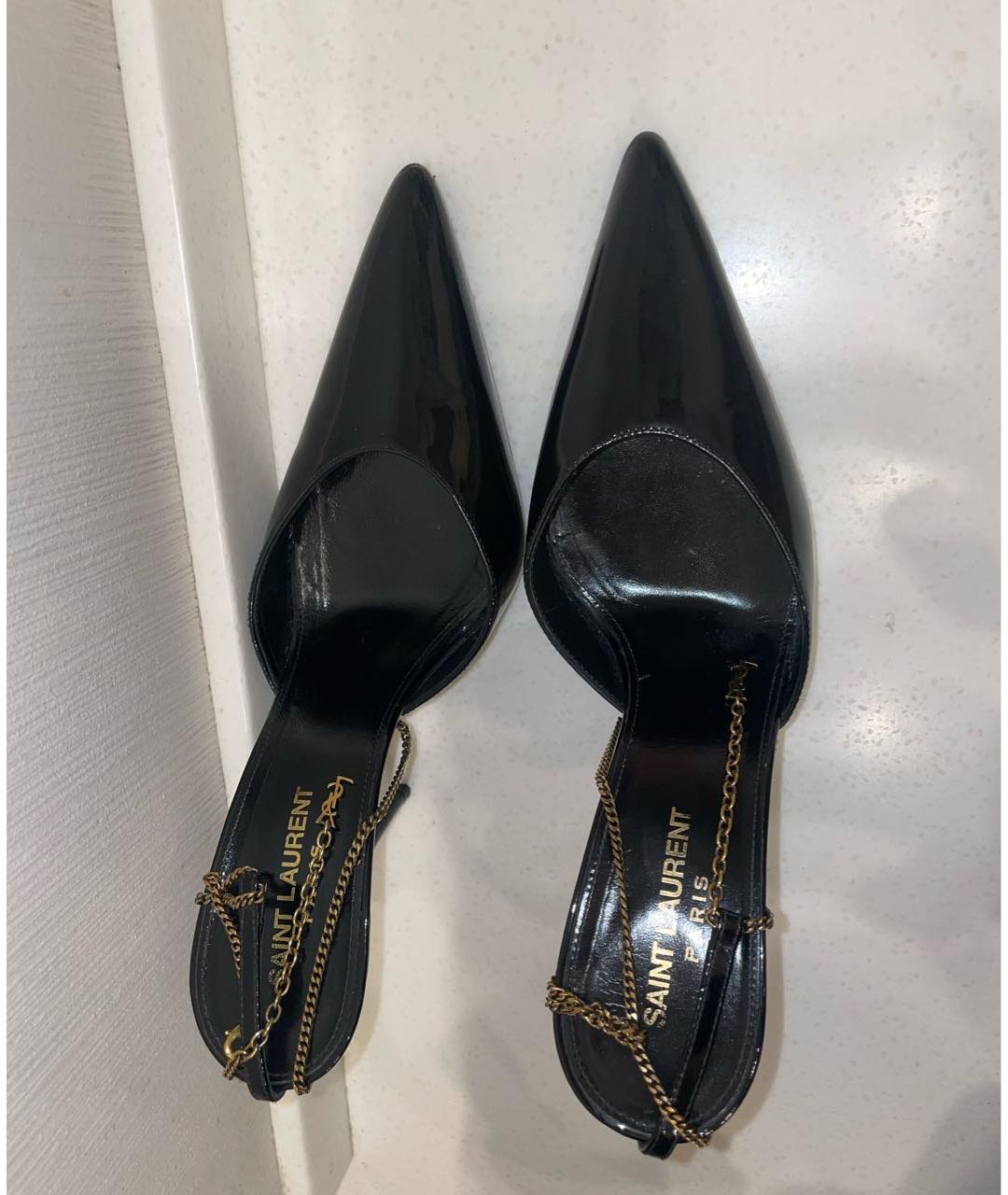 SAINT LAURENT Черные туфли из лакированной кожи, фото 3