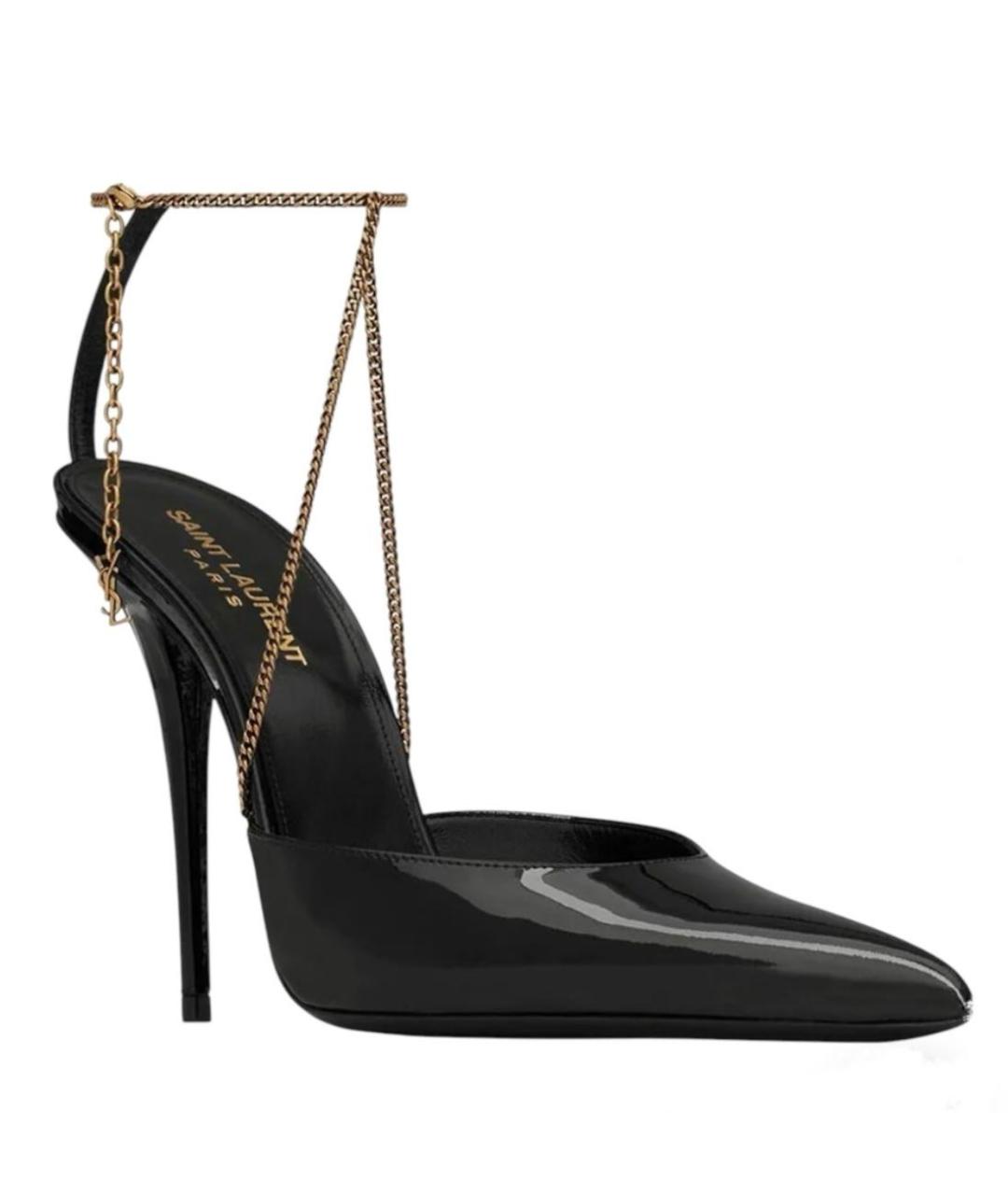 SAINT LAURENT Черные туфли из лакированной кожи, фото 5