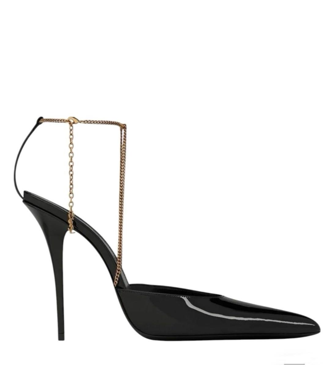 SAINT LAURENT Черные туфли из лакированной кожи, фото 9