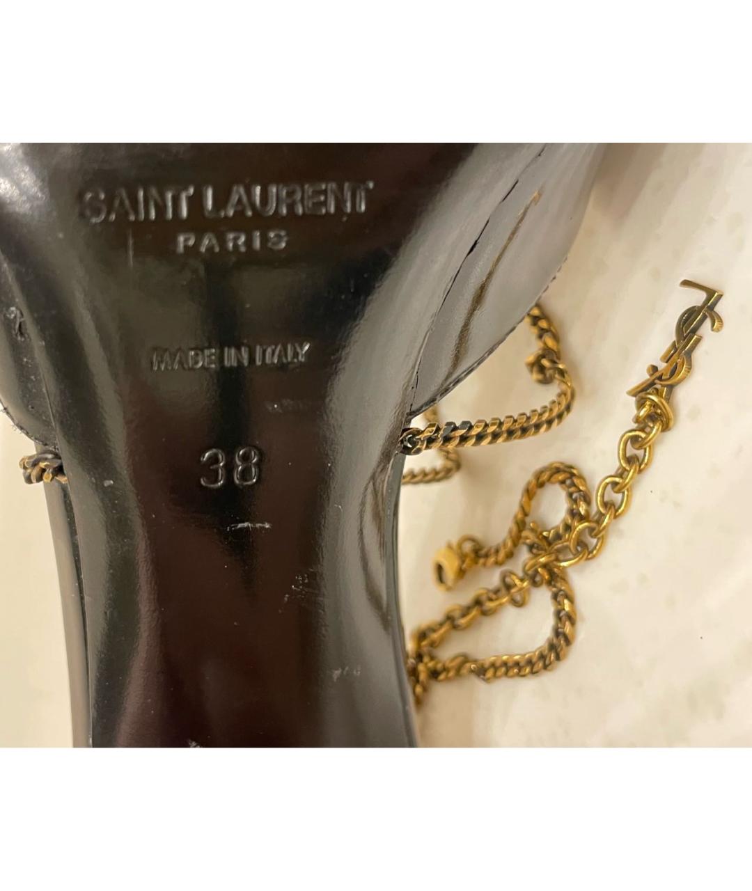 SAINT LAURENT Черные туфли из лакированной кожи, фото 6