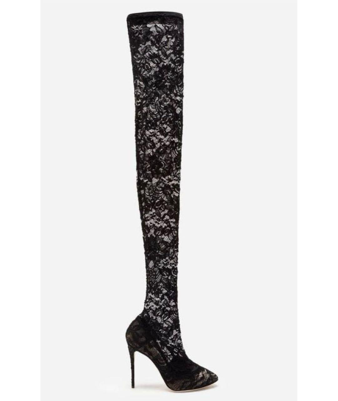 DOLCE&GABBANA Черные текстильные сапоги, фото 9