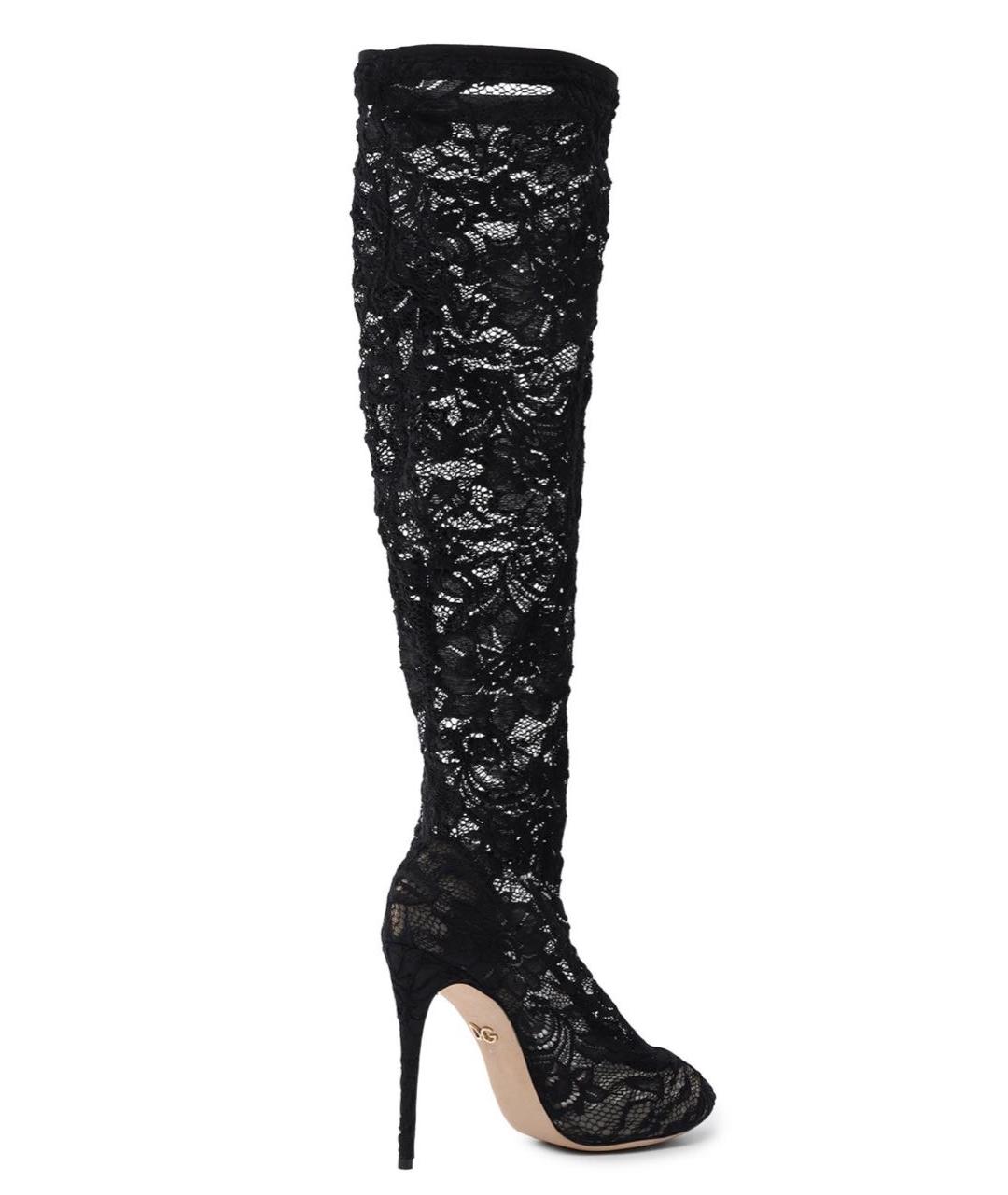 DOLCE&GABBANA Черные текстильные сапоги, фото 8