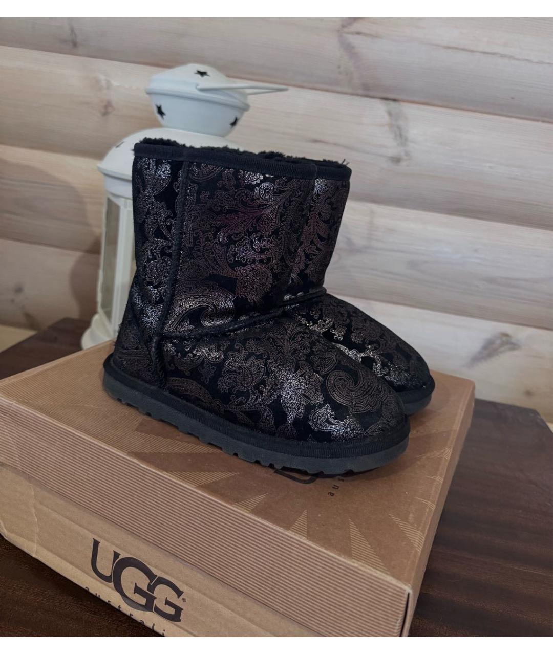 UGG Черные замшевые сапоги, фото 3