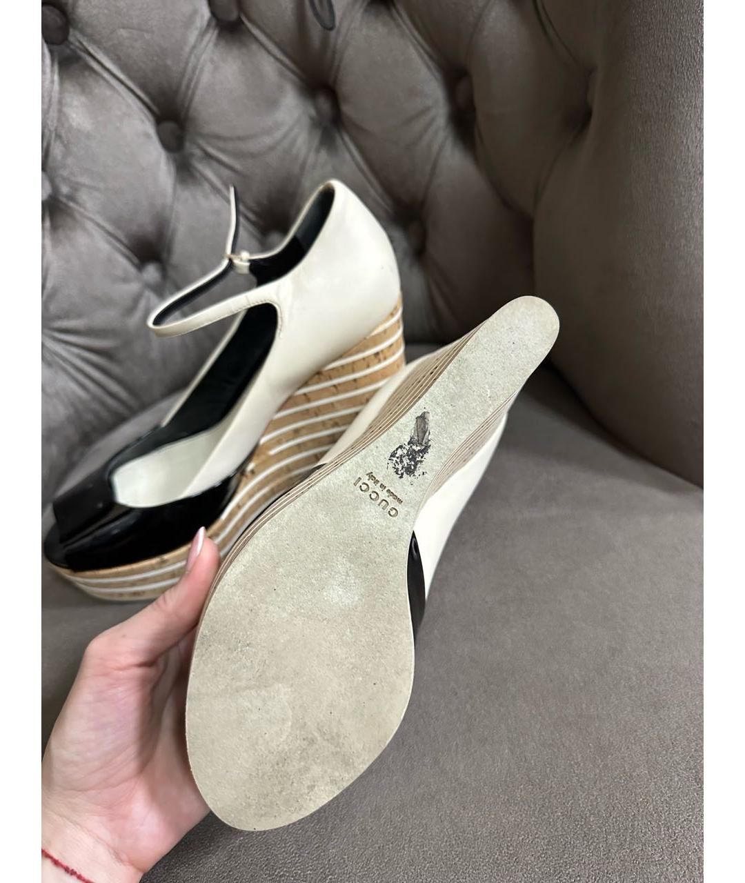 GUCCI Мульти босоножки из лакированной кожи, фото 4