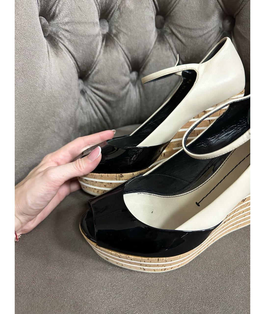 GUCCI Мульти босоножки из лакированной кожи, фото 2
