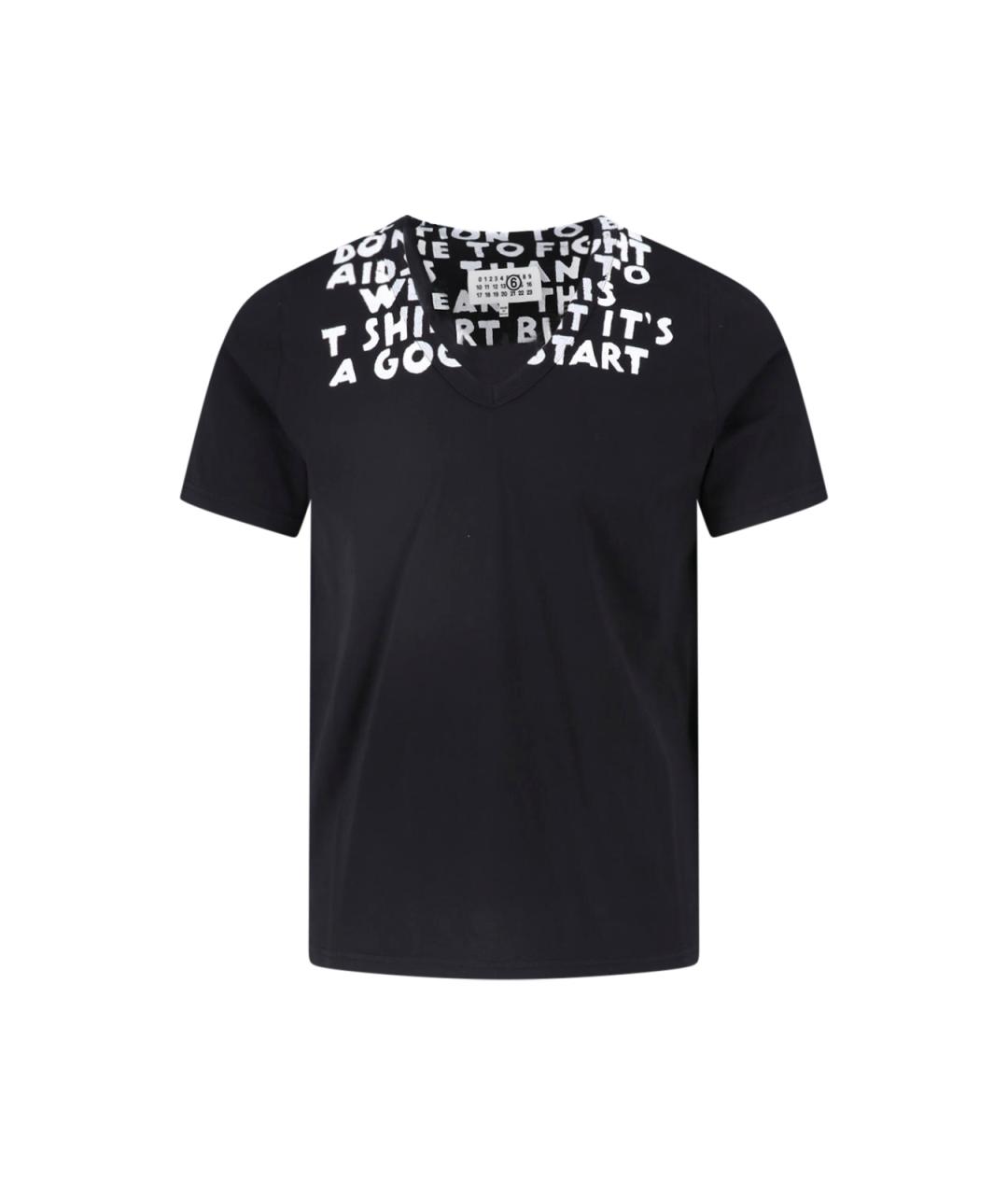 MM6 MAISON MARGIELA Черная хлопковая футболка, фото 1
