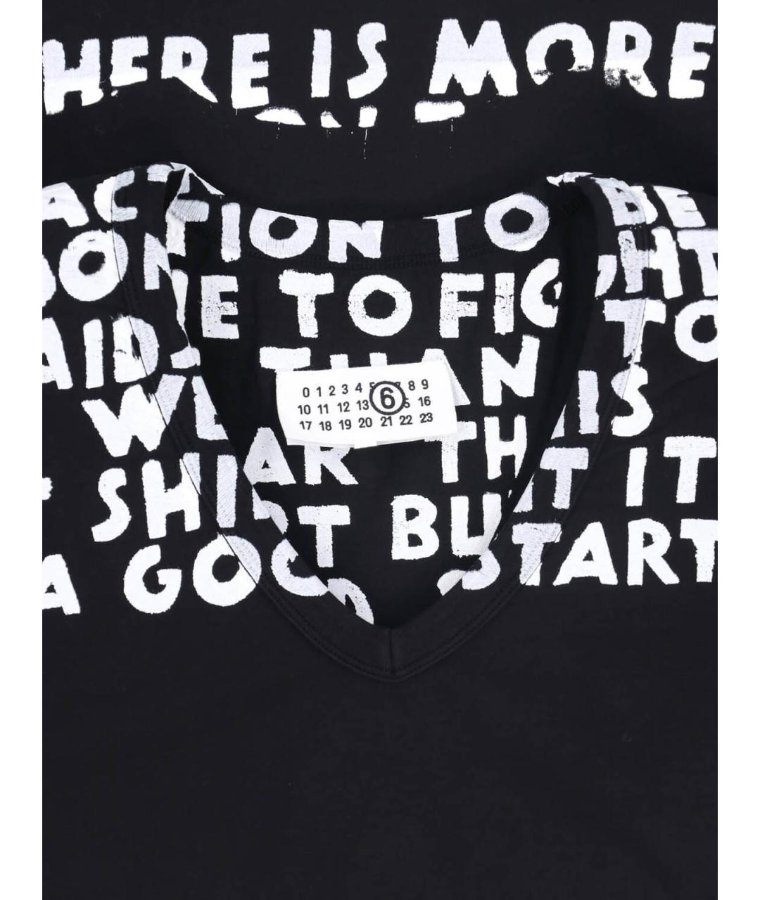 MM6 MAISON MARGIELA Черная хлопковая футболка, фото 3