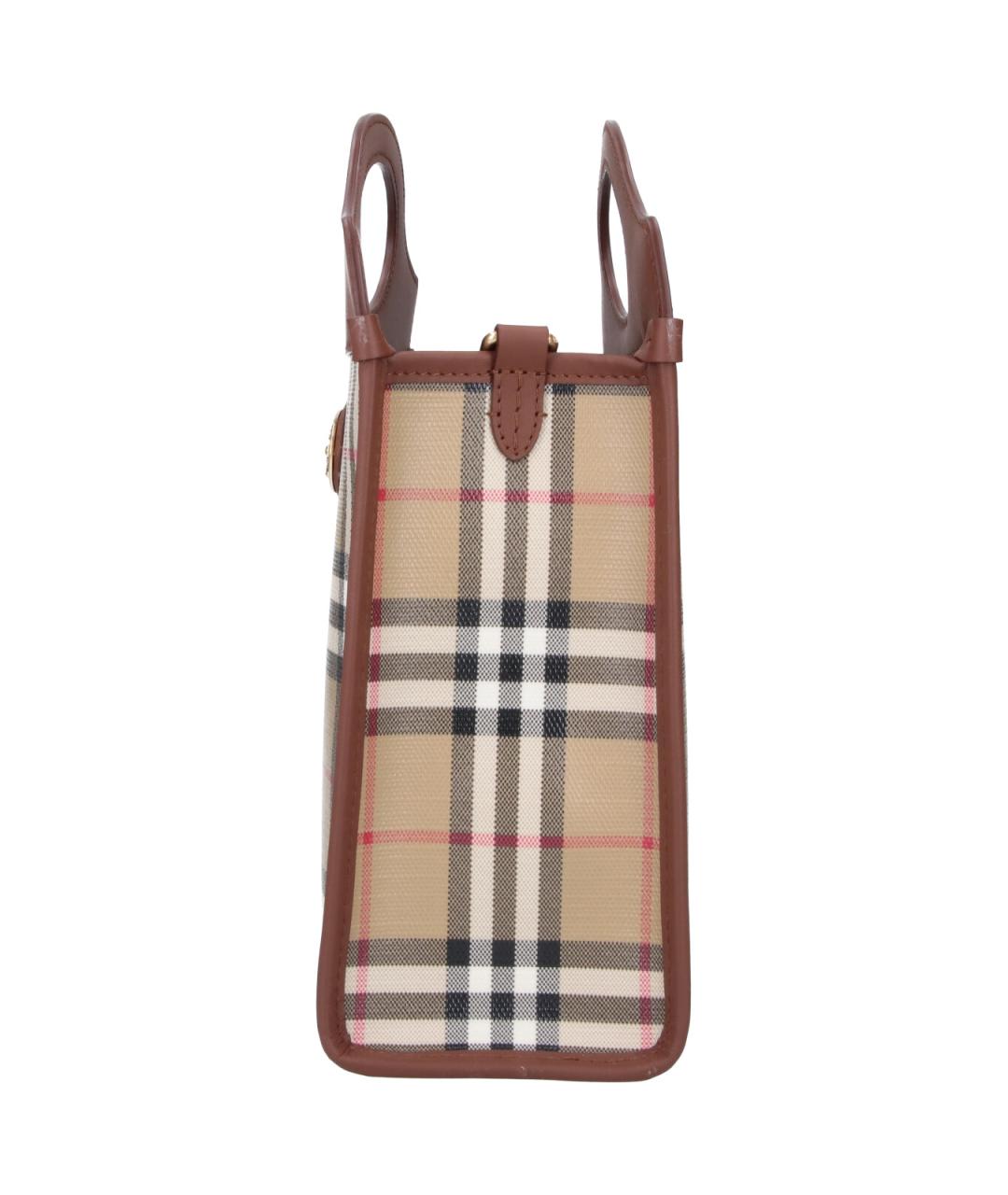 BURBERRY Бежевая хлопковая сумка тоут, фото 5