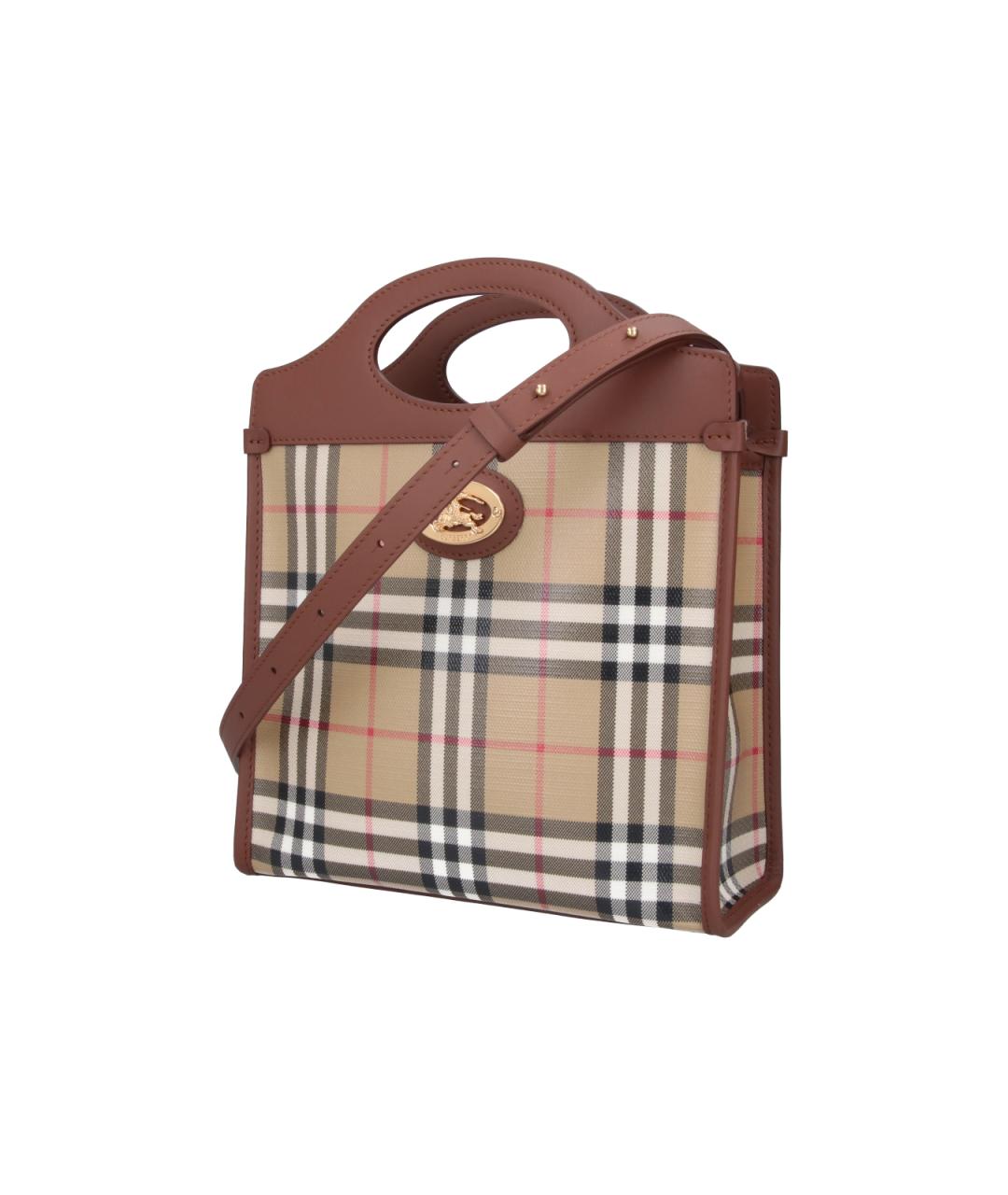 BURBERRY Бежевая хлопковая сумка тоут, фото 2