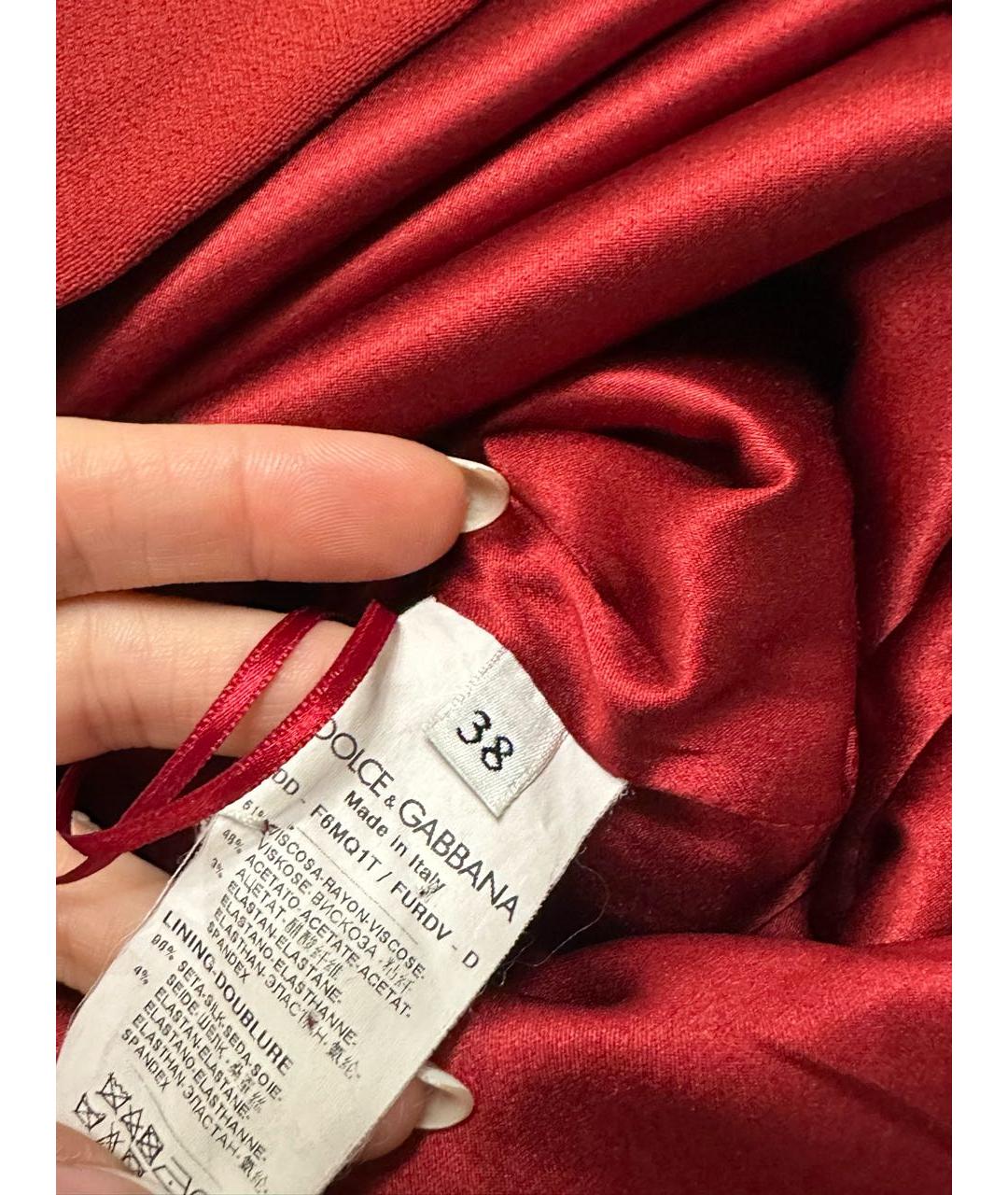 DOLCE&GABBANA Бордовое замшевое коктейльное платье, фото 5