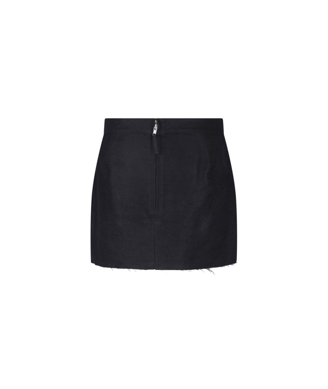 RICK OWENS Черная рами юбка мини, фото 2
