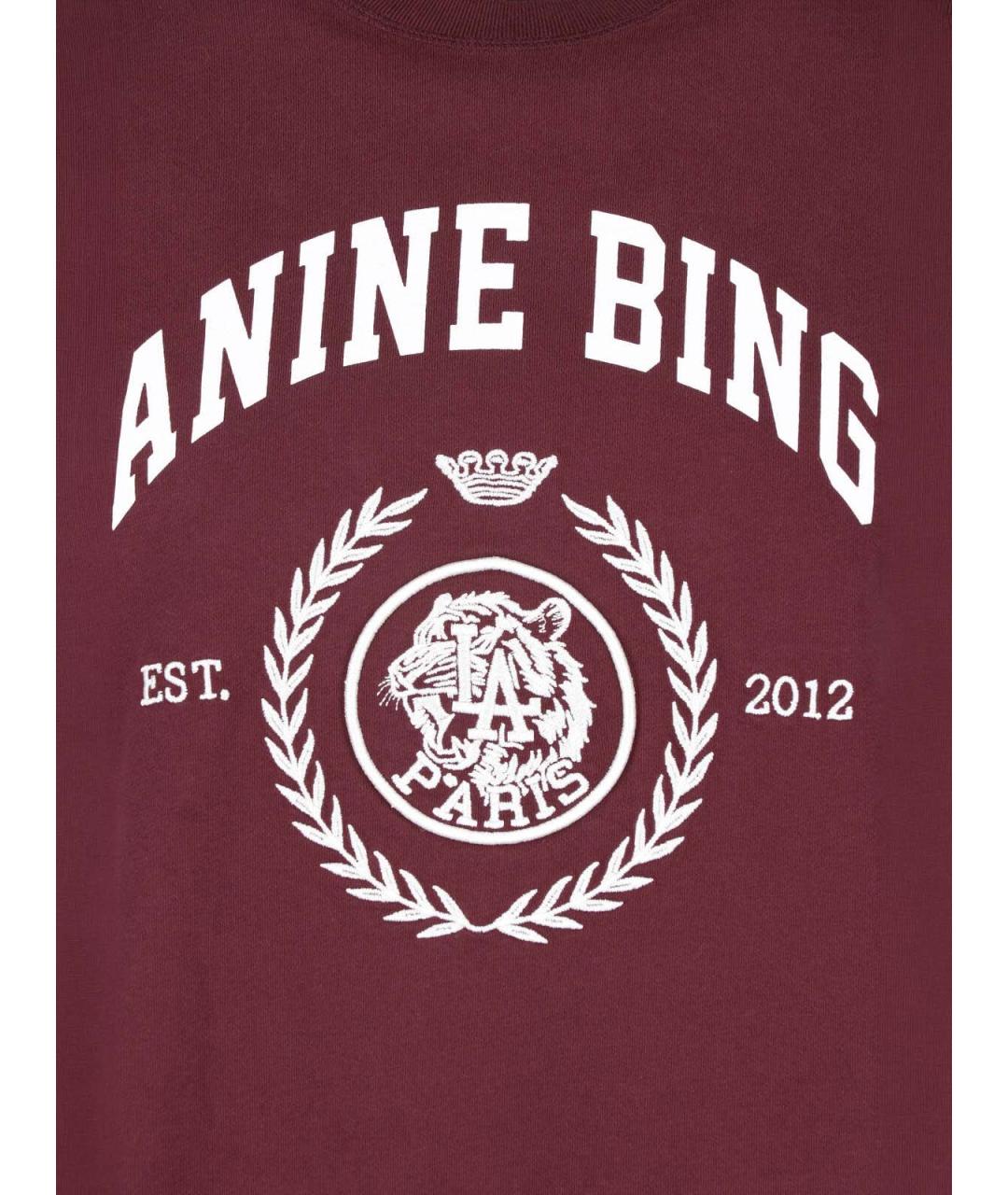ANINE BING Красная хлопковая футболка, фото 3