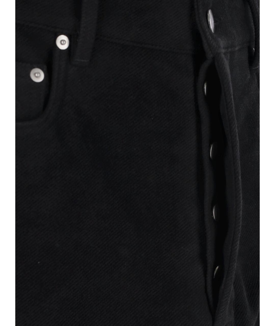 RICK OWENS Черные хлопковые повседневные брюки, фото 5
