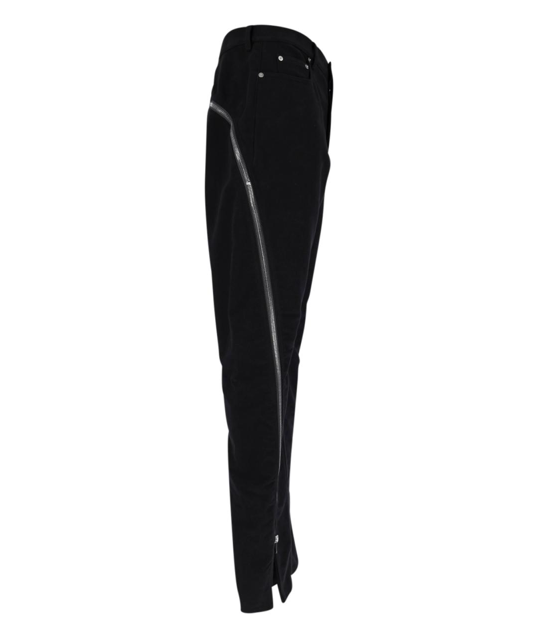 RICK OWENS Черные хлопковые повседневные брюки, фото 2
