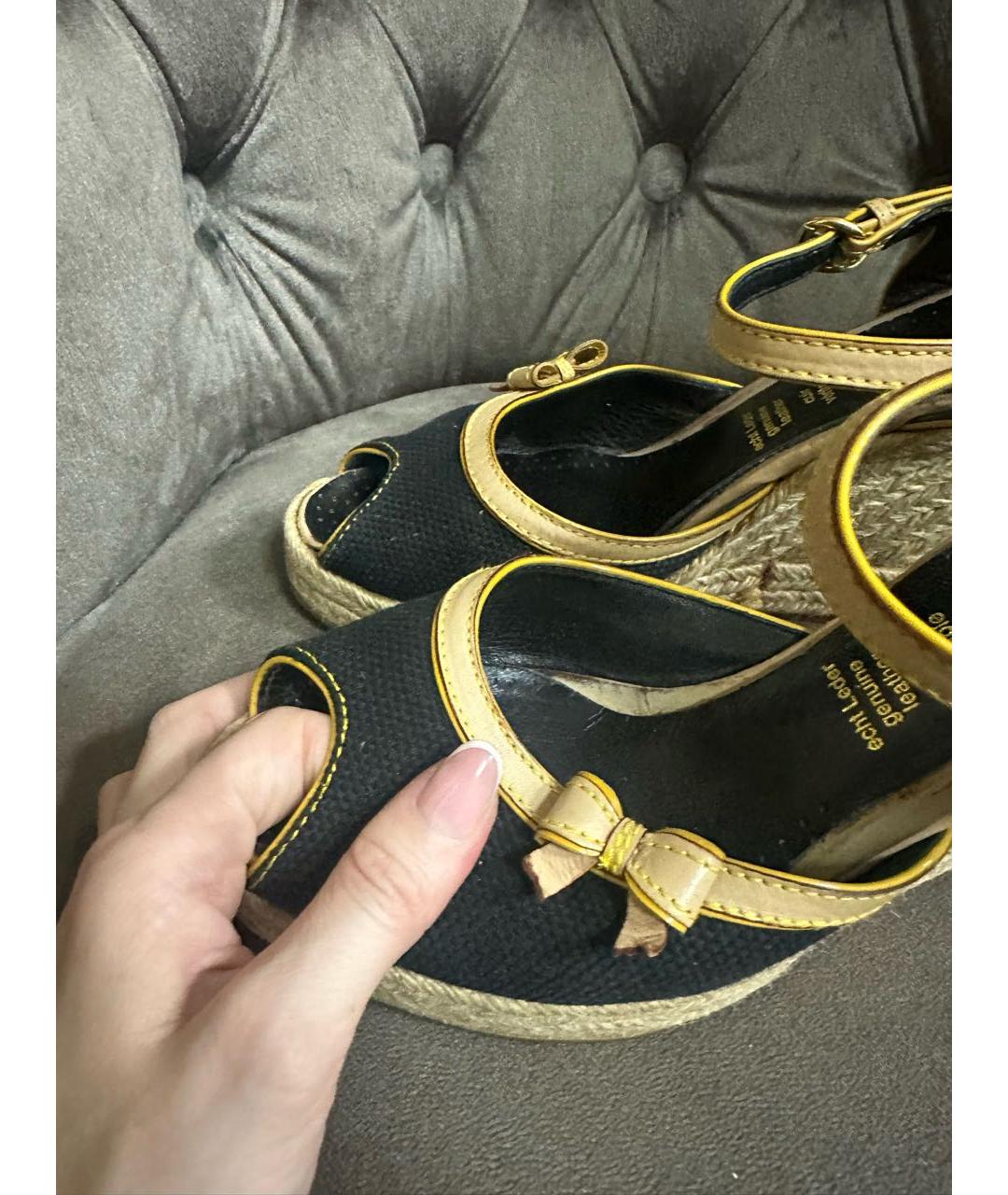 LOUIS VUITTON Черные босоножки, фото 2