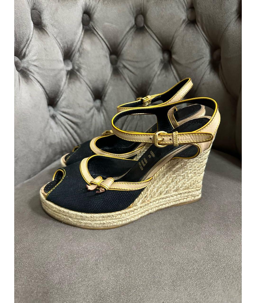 LOUIS VUITTON Черные босоножки, фото 5