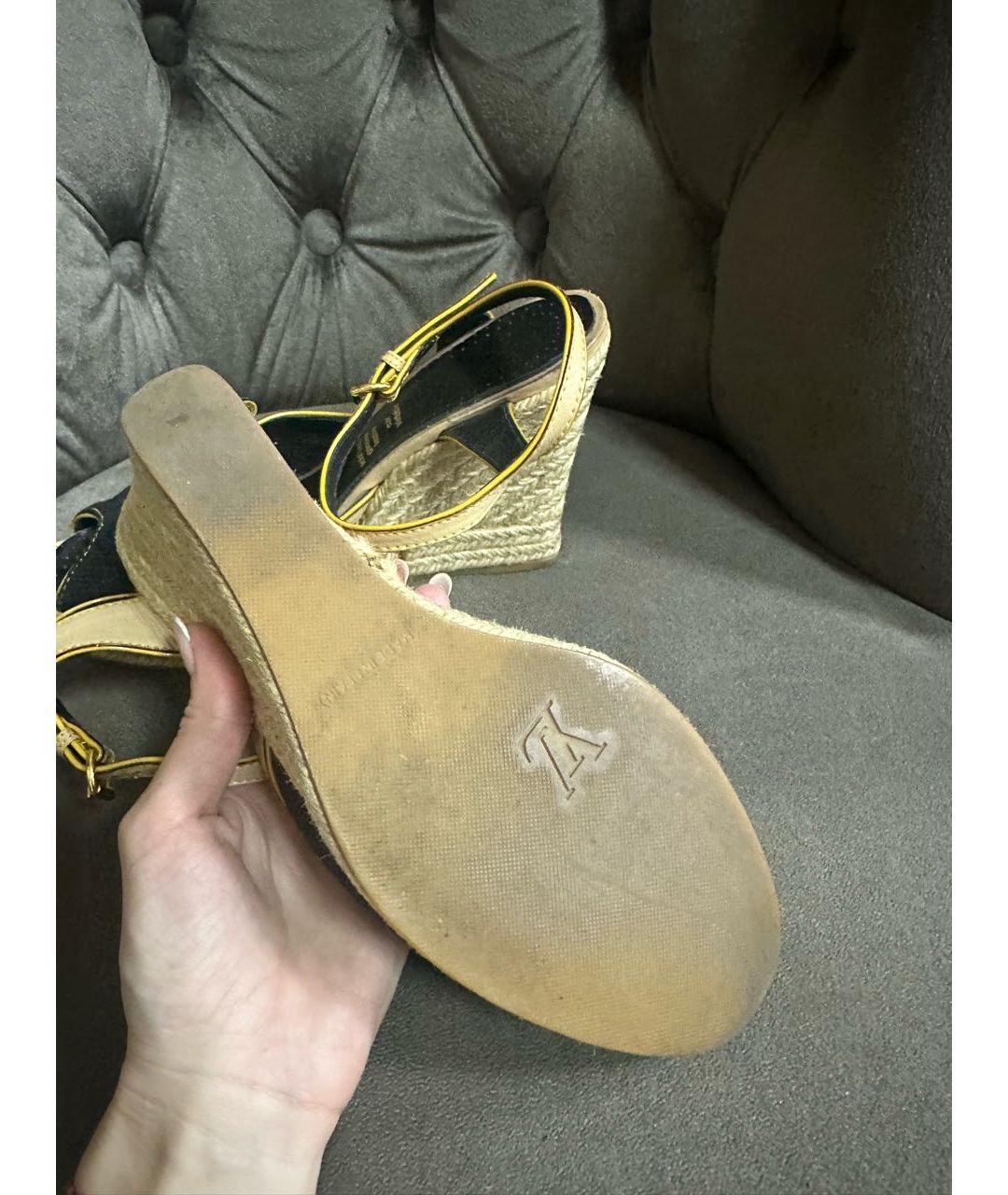 LOUIS VUITTON Черные босоножки, фото 4