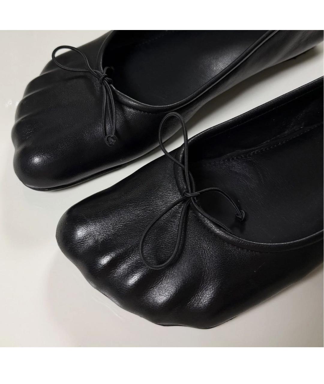 BALENCIAGA Черные кожаные балетки, фото 4