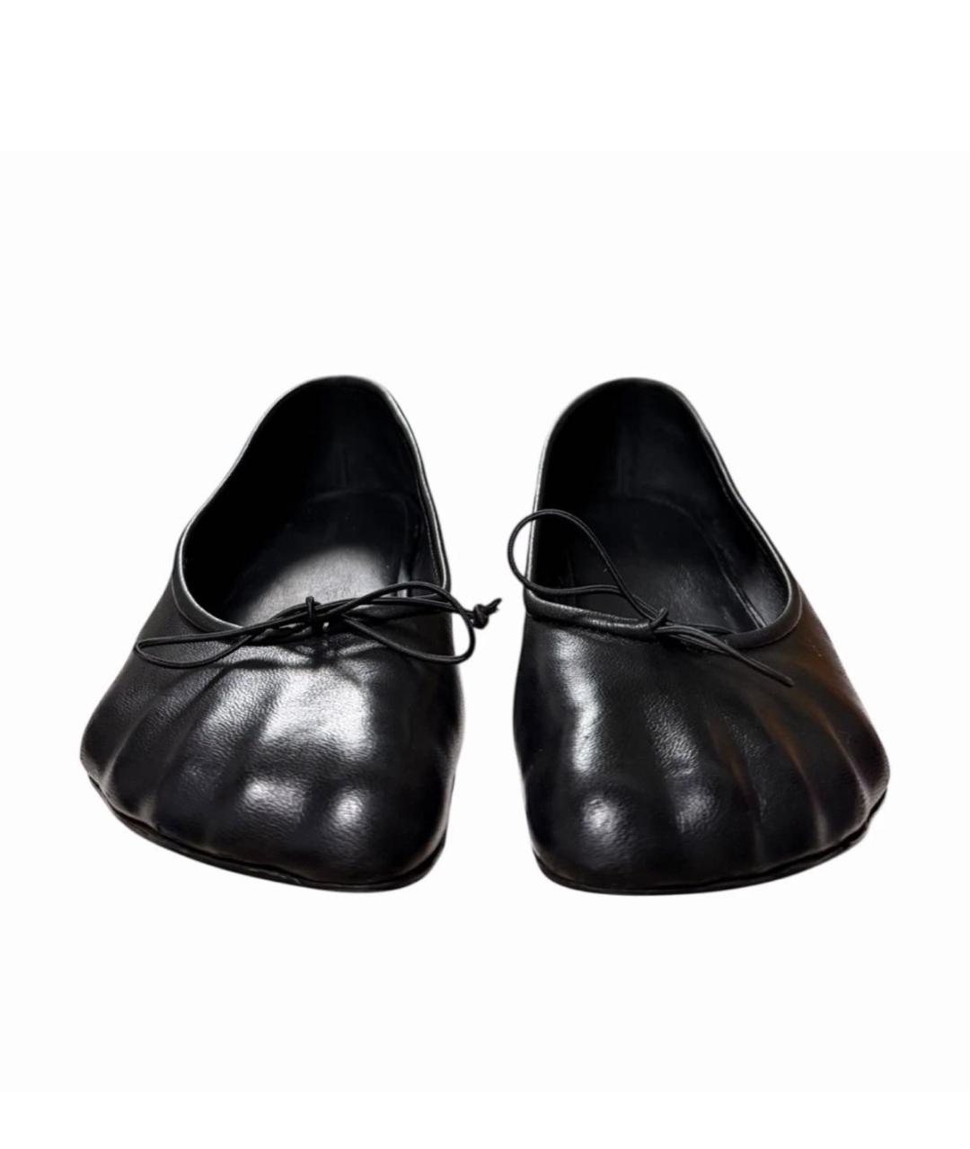 BALENCIAGA Черные кожаные балетки, фото 3