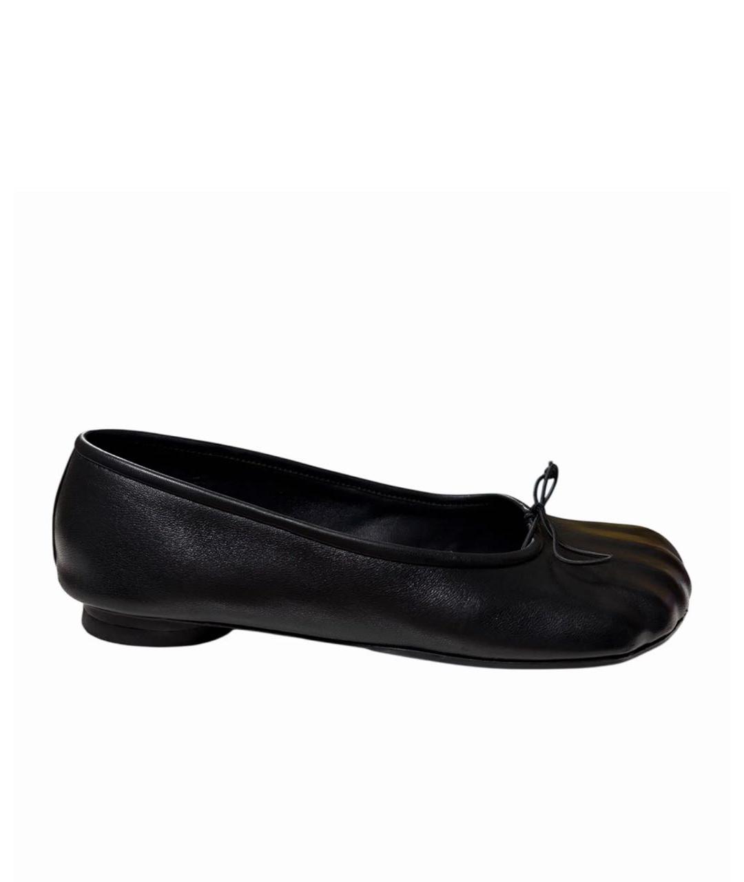 BALENCIAGA Черные кожаные балетки, фото 1