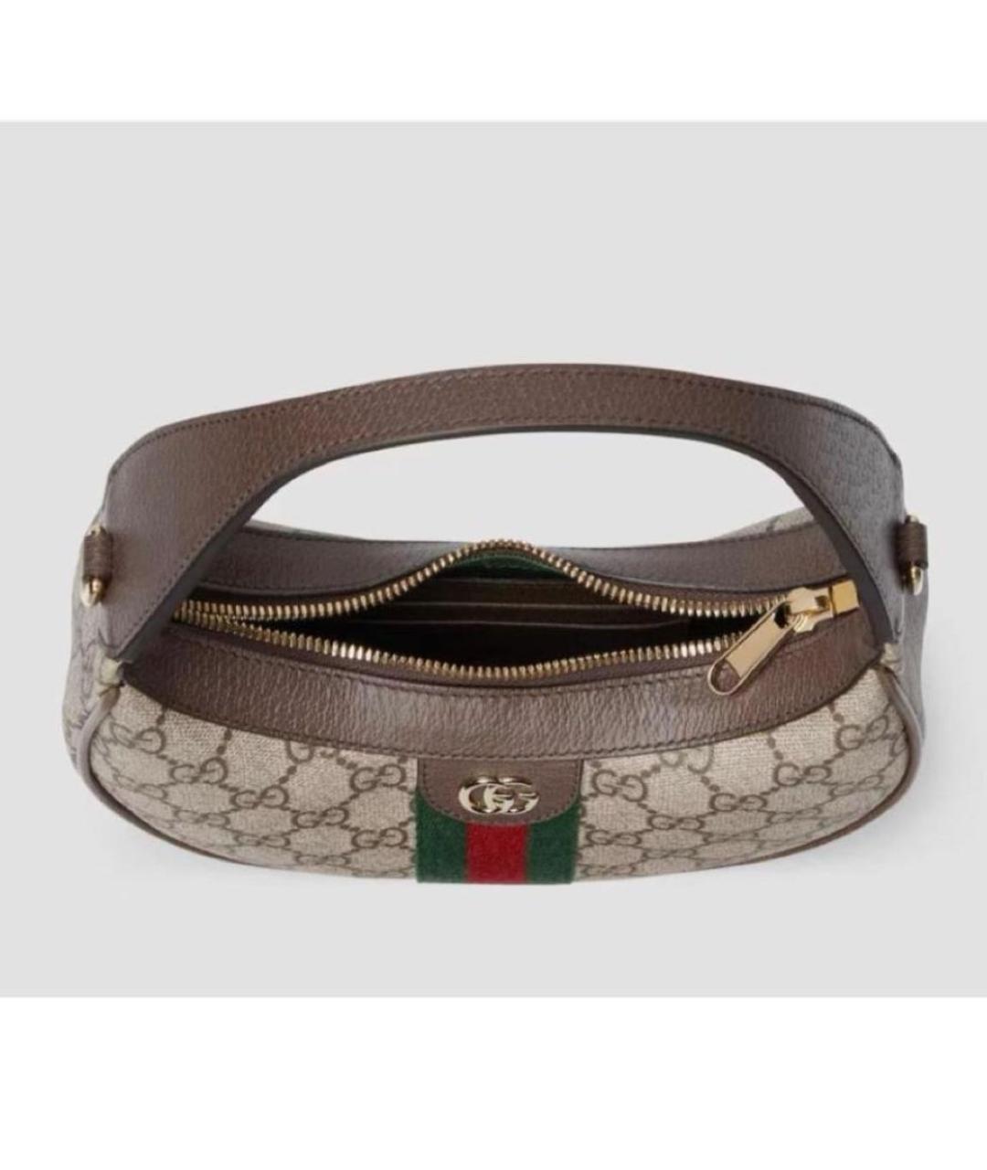 GUCCI Коричневая канва сумка с короткими ручками, фото 3