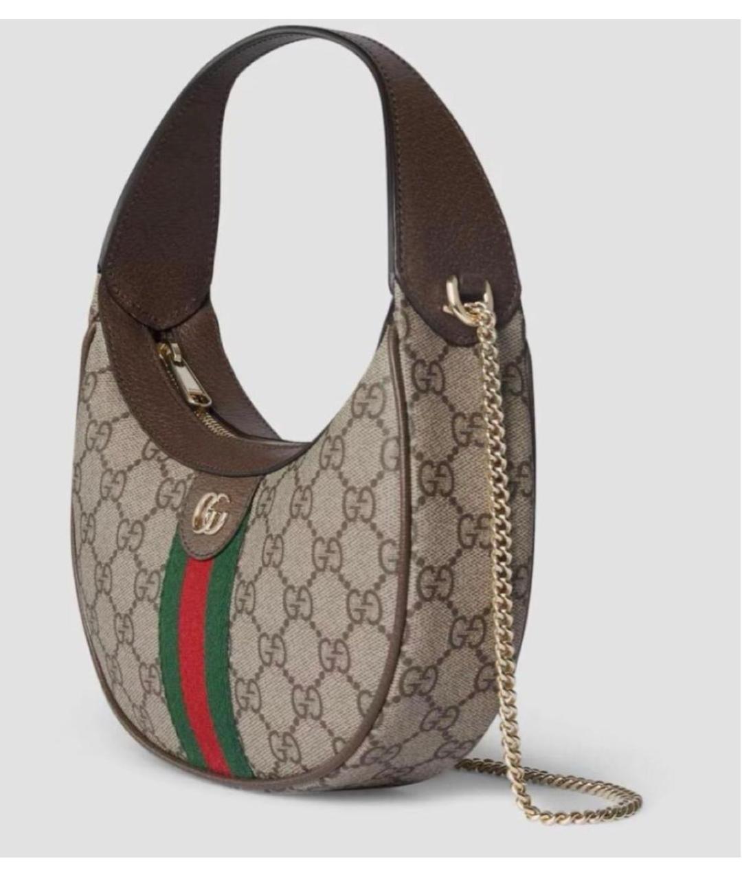 GUCCI Коричневая канва сумка с короткими ручками, фото 2