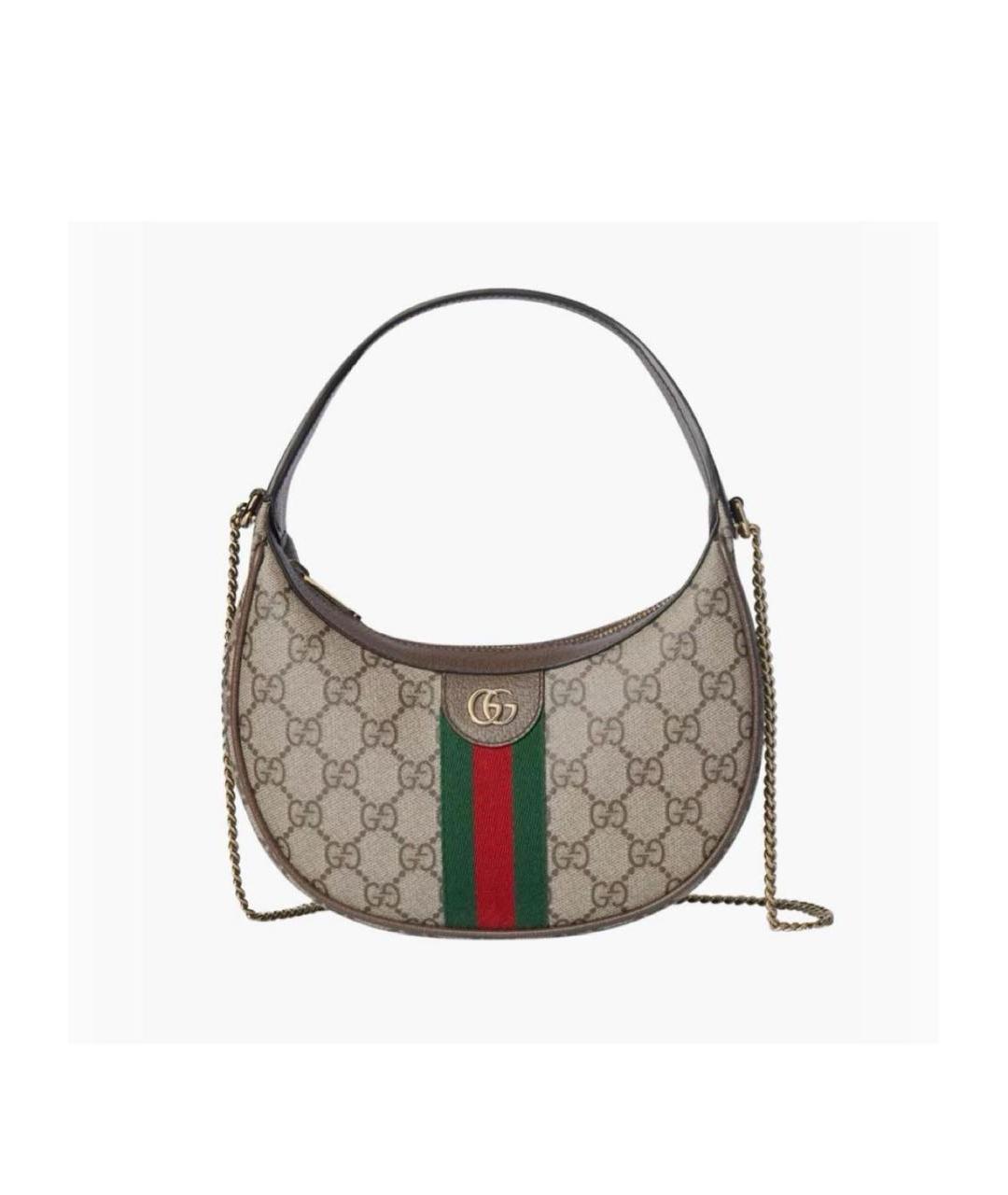 GUCCI Коричневая канва сумка с короткими ручками, фото 7