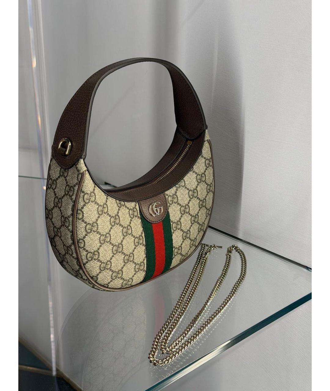 GUCCI Коричневая канва сумка с короткими ручками, фото 5