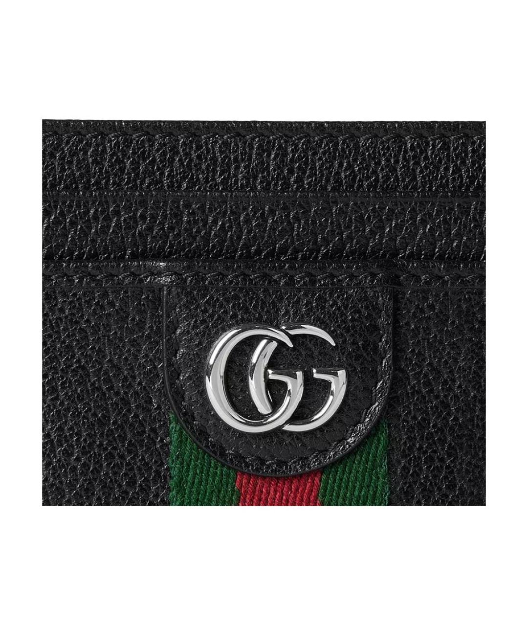 GUCCI Черный кожаный кардхолдер, фото 5