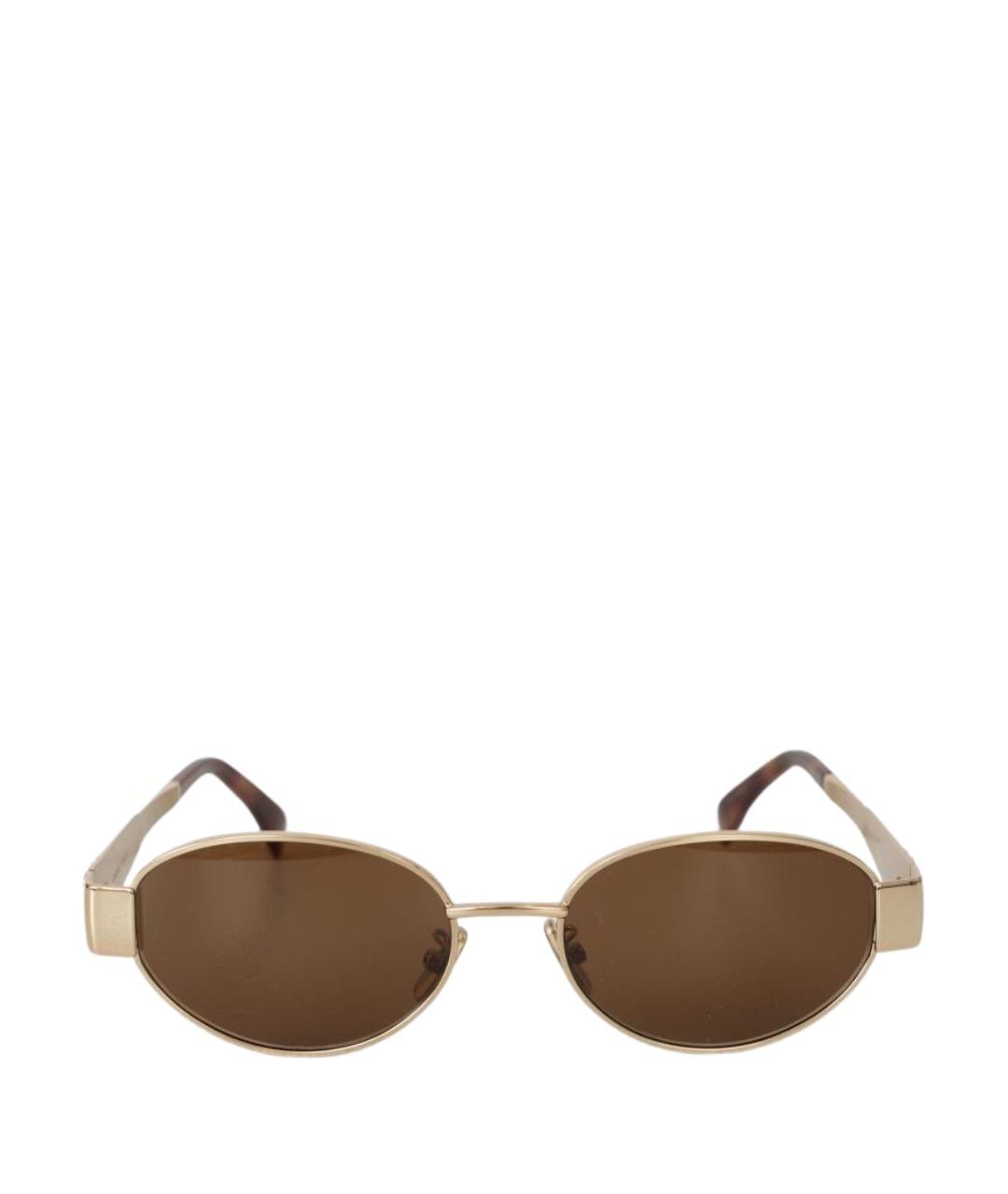 CELINE Золотые металлические солнцезащитные очки, фото 1