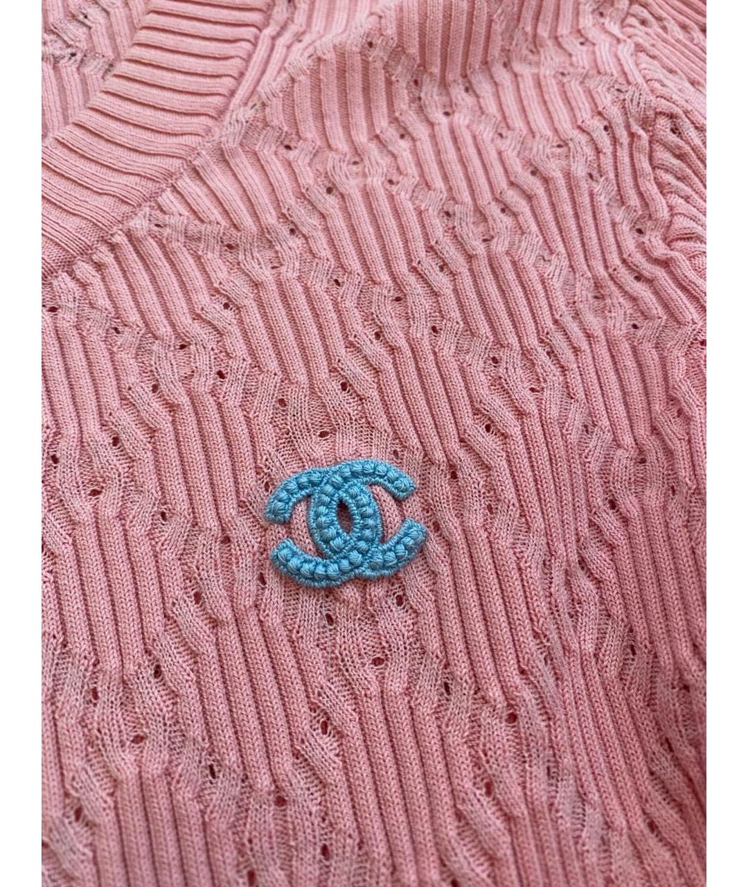 CHANEL Розовый хлопковый джемпер / свитер, фото 3