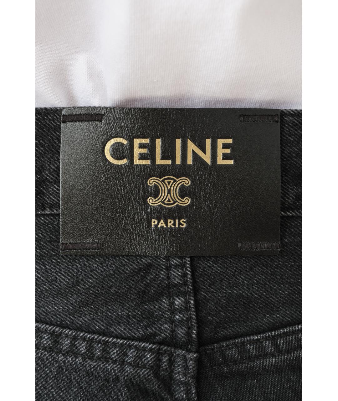 CELINE Черные хлопковые прямые джинсы, фото 5