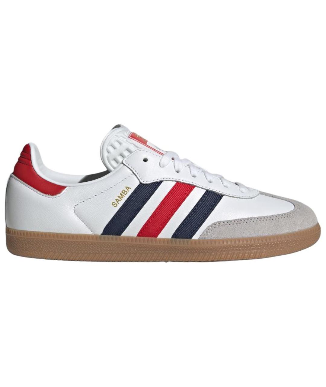 ADIDAS Белые кожаные низкие кроссовки / кеды, фото 1