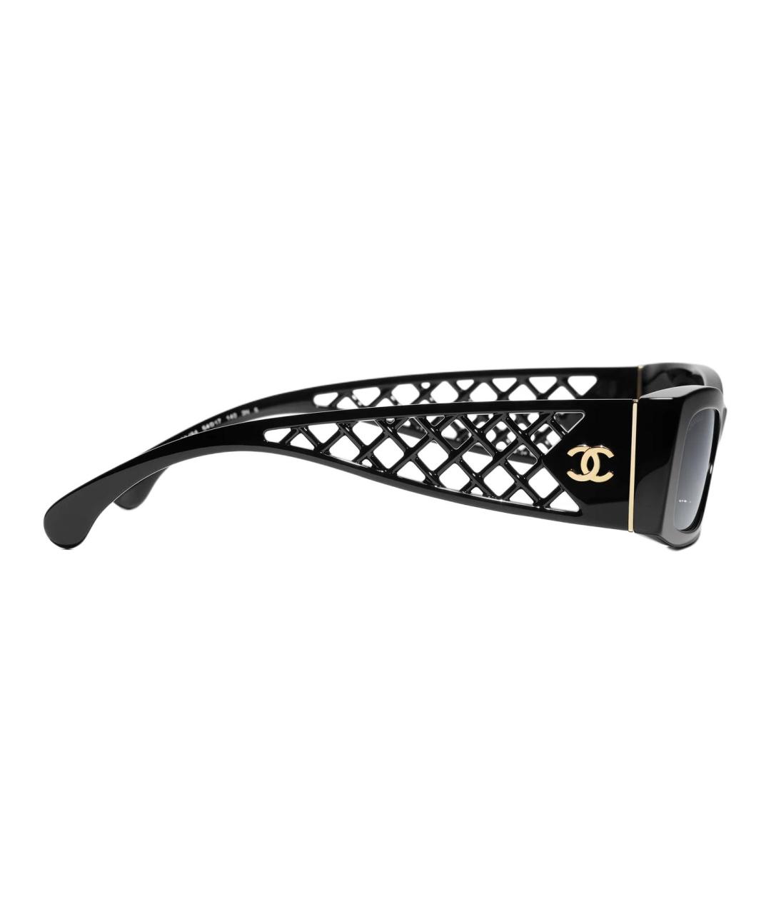 CHANEL Черные пластиковые солнцезащитные очки, фото 3