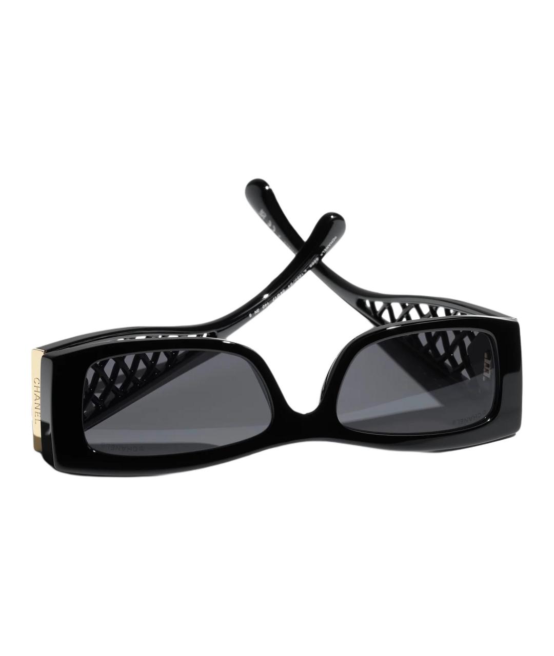 CHANEL Черные пластиковые солнцезащитные очки, фото 4