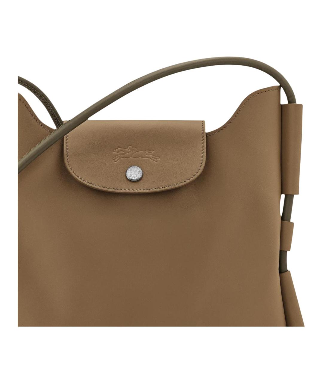 LONGCHAMP Бежевая кожаная сумка через плечо, фото 2