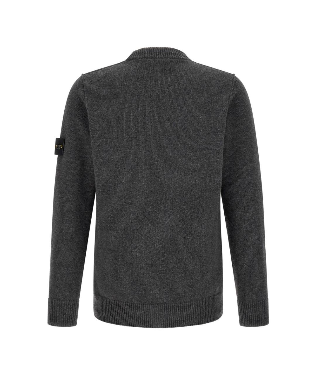 STONE ISLAND Серый шерстяной джемпер / свитер, фото 2