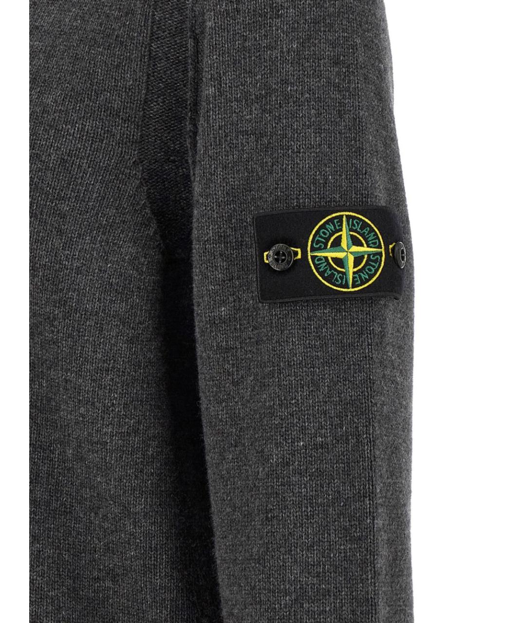 STONE ISLAND Серый шерстяной джемпер / свитер, фото 5