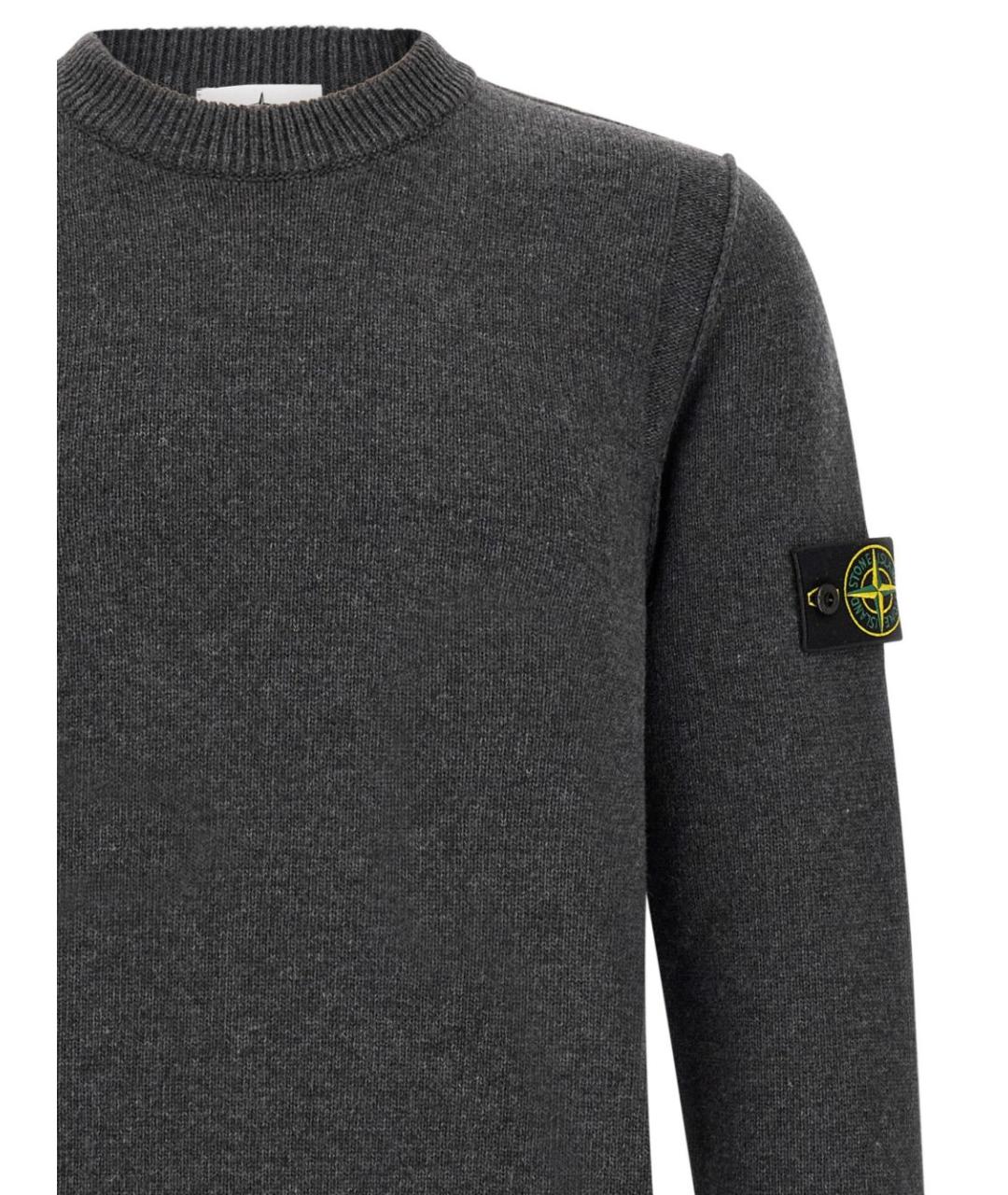 STONE ISLAND Серый шерстяной джемпер / свитер, фото 4