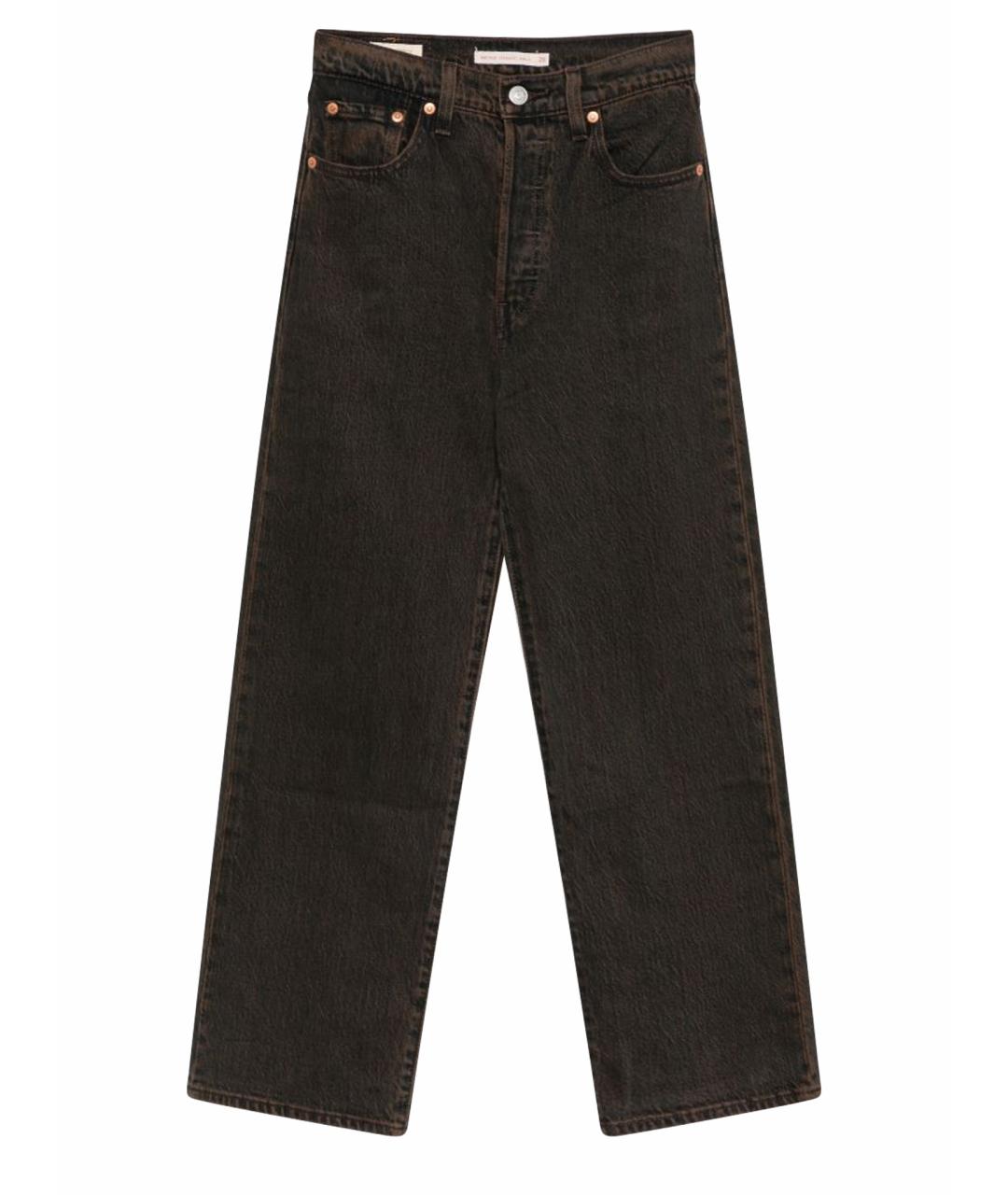 LEVI'S Коричневые хлопковые прямые джинсы, фото 6