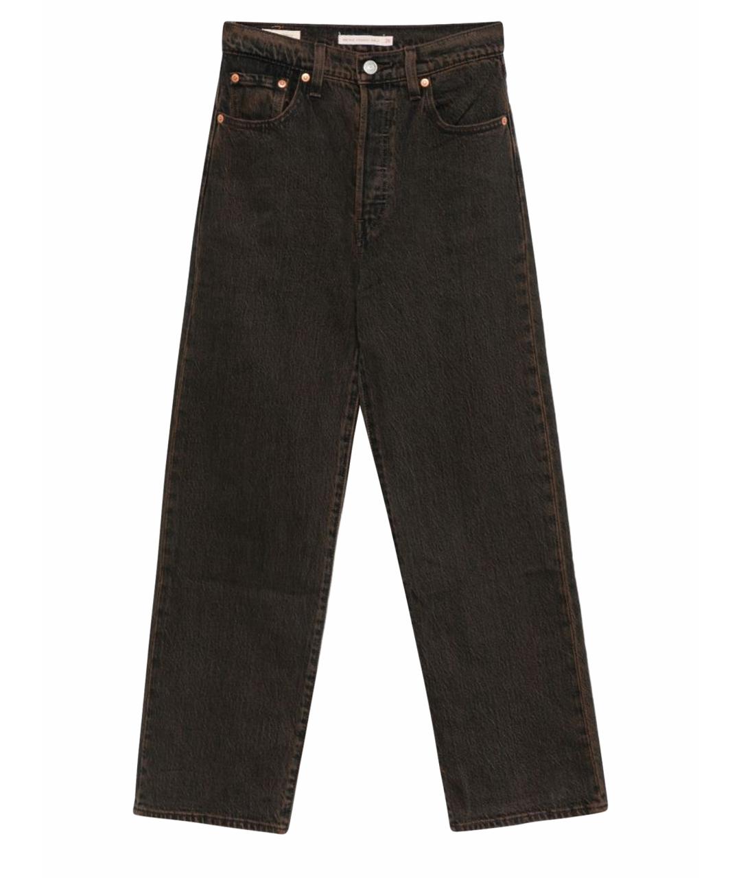 LEVI'S Коричневые хлопковые прямые джинсы, фото 1