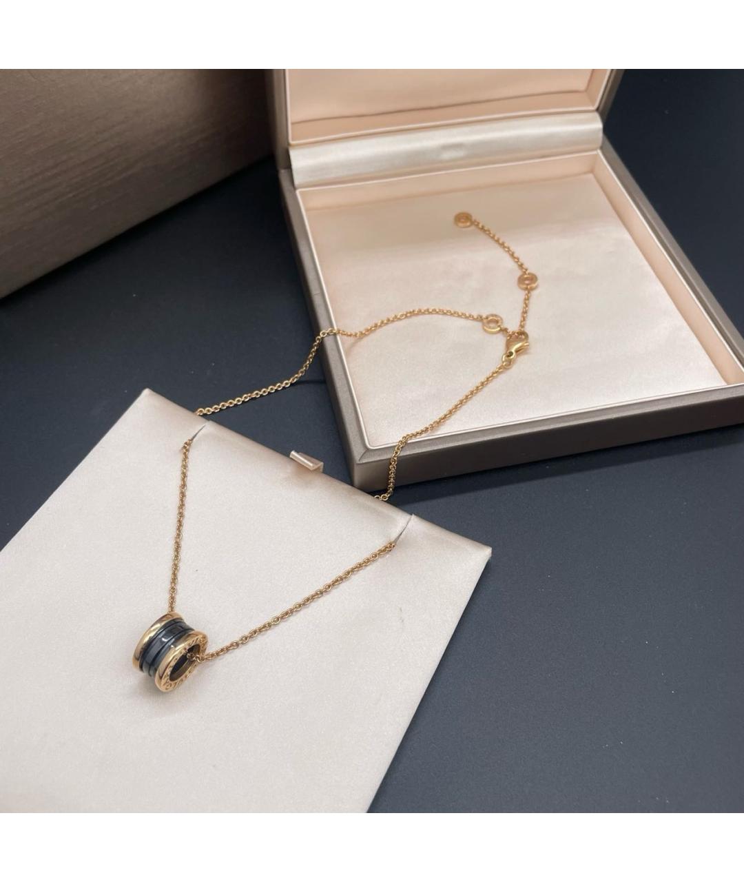 BVLGARI Черное колье из розового золота, фото 2
