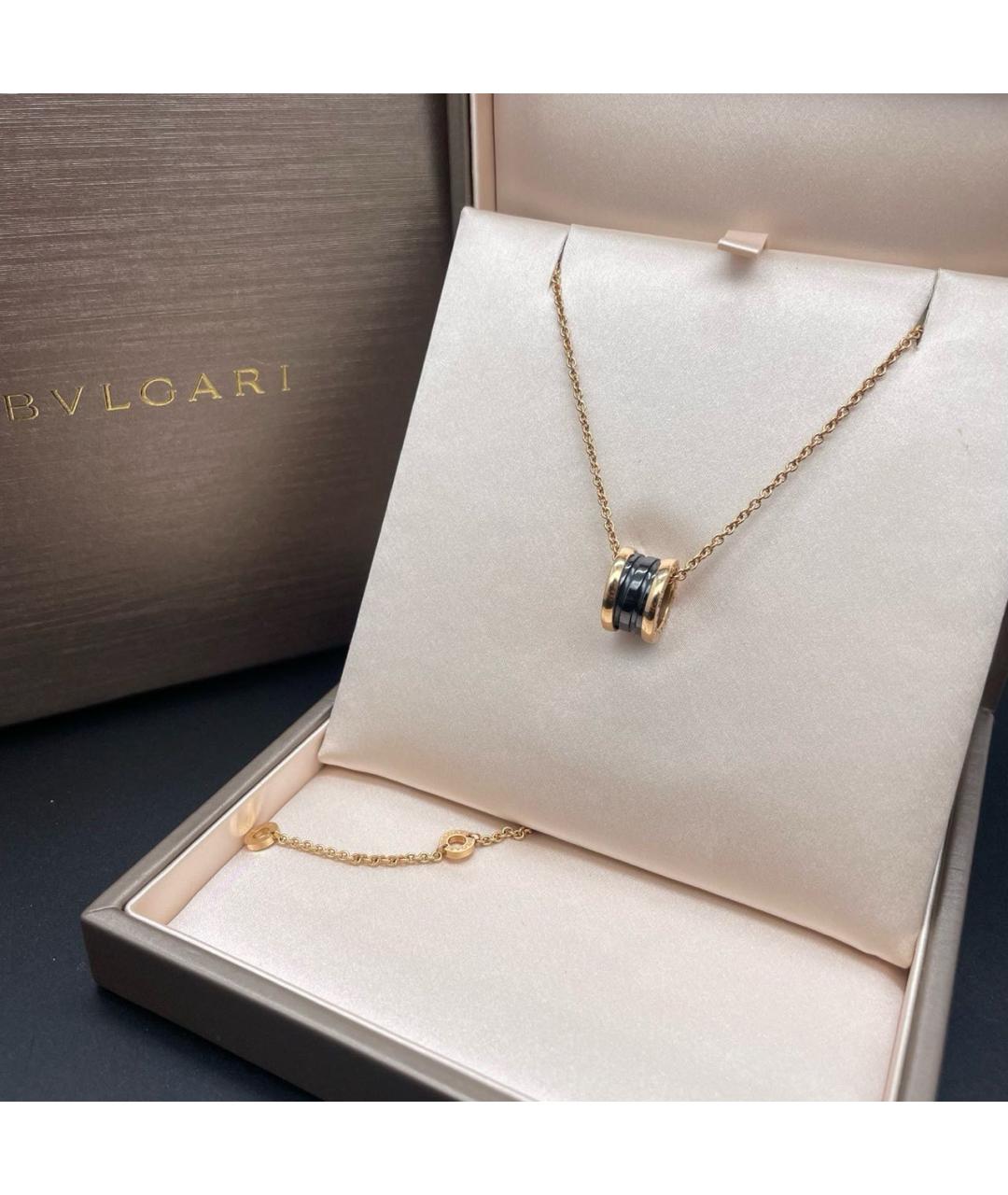 BVLGARI Черное колье из розового золота, фото 5
