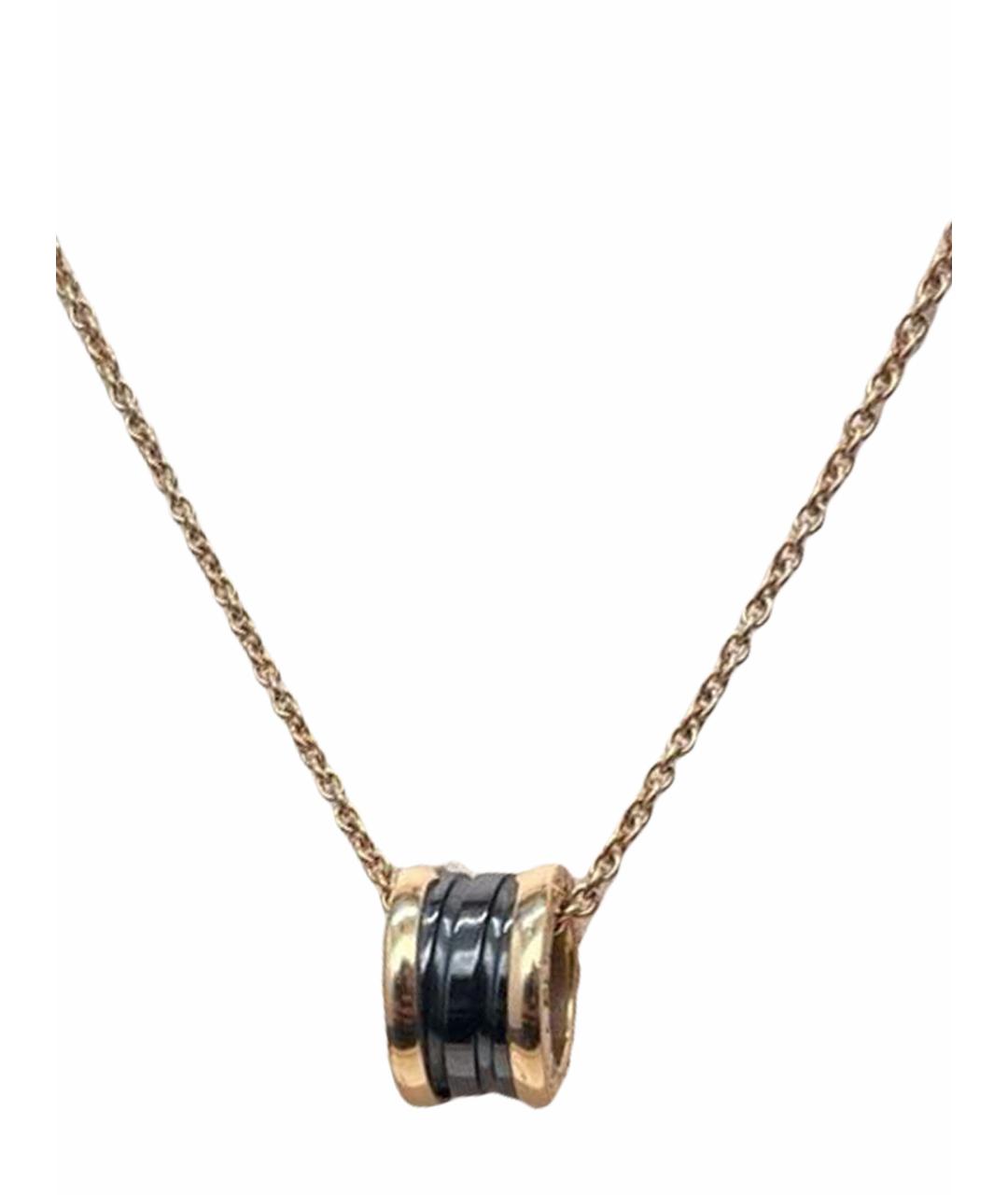 BVLGARI Черное колье из розового золота, фото 1