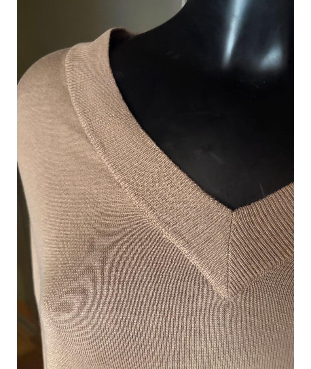 MAISON MARGIELA Бежевое шелковое повседневное платье, фото 4