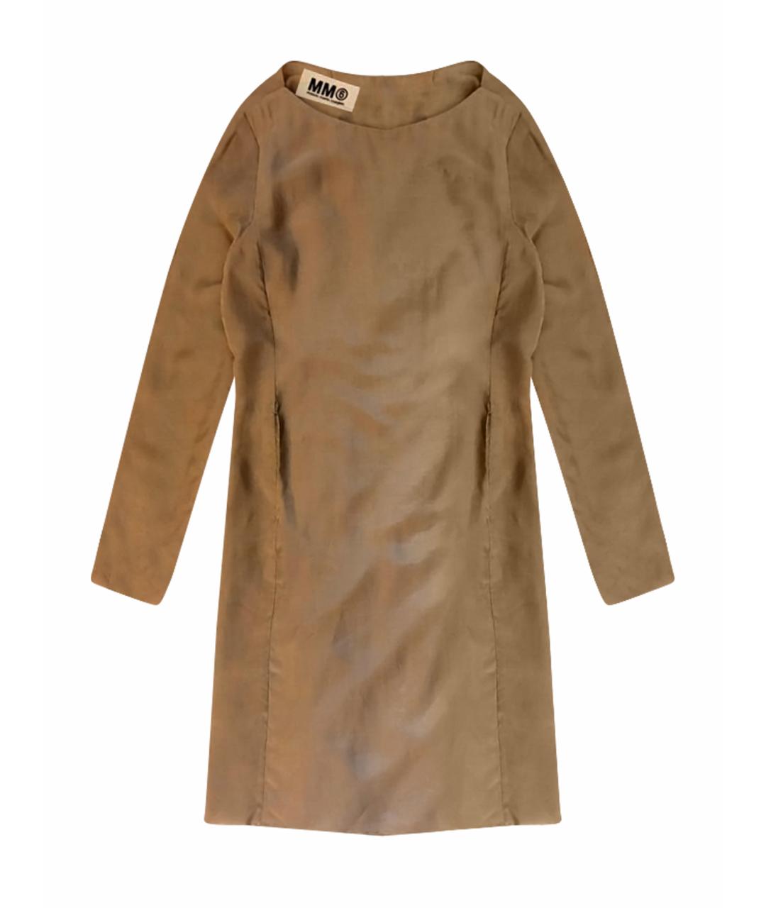 MAISON MARGIELA Бежевое купро повседневное платье, фото 1