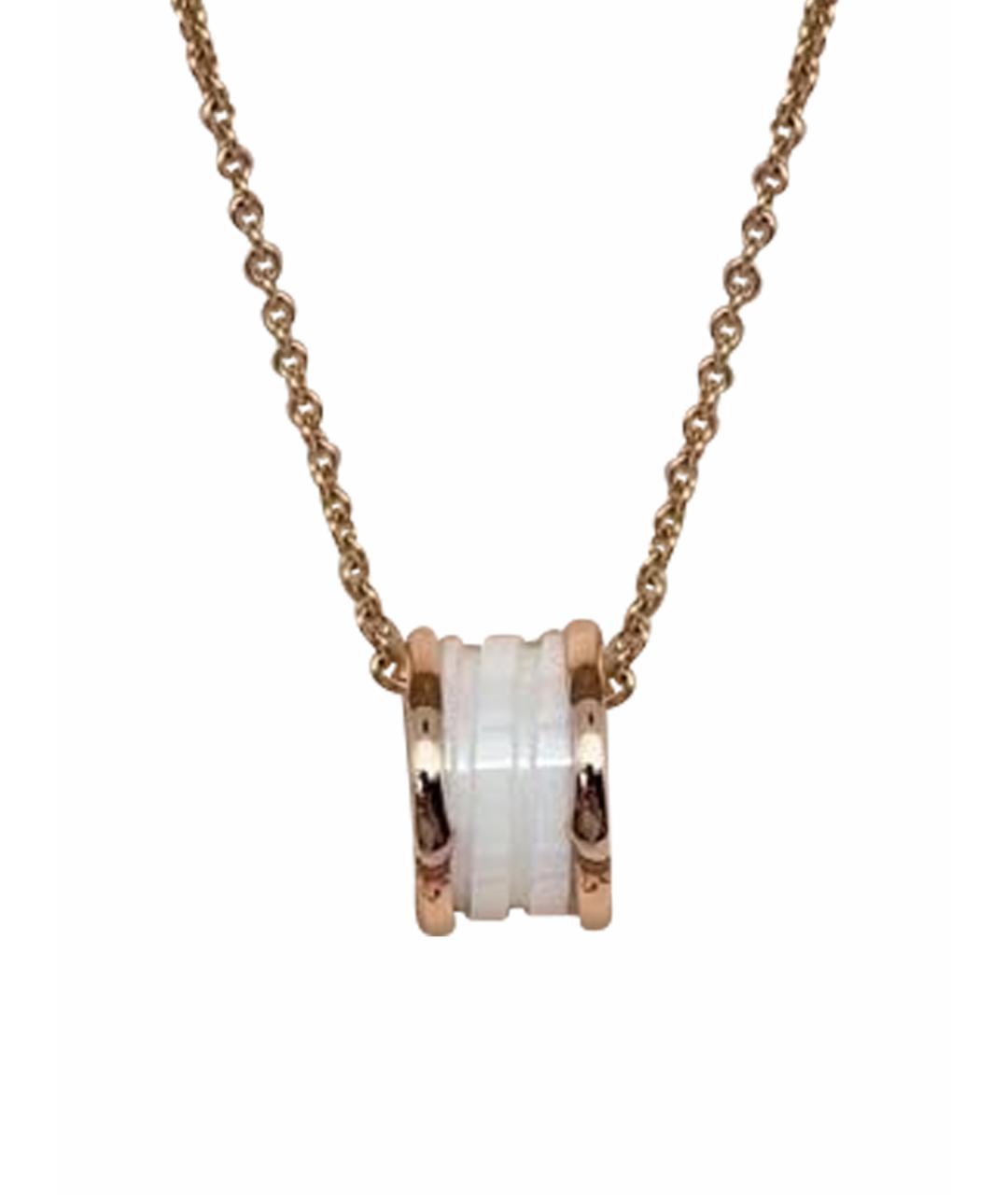 BVLGARI Белое колье из розового золота, фото 1