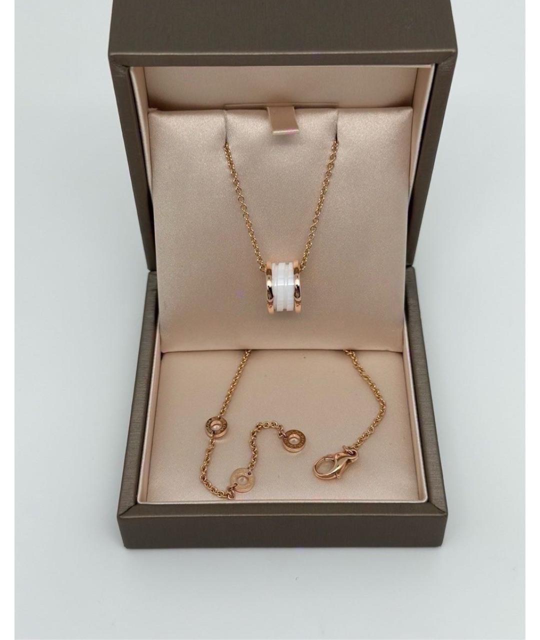 BVLGARI Белое колье из розового золота, фото 4